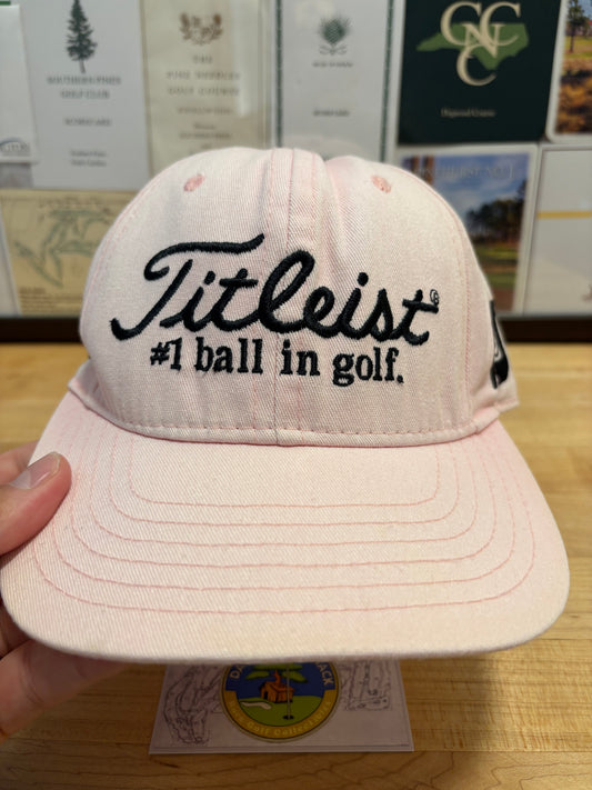 1990s Vintage Titleist Footjoy Script Logo Hat Pink