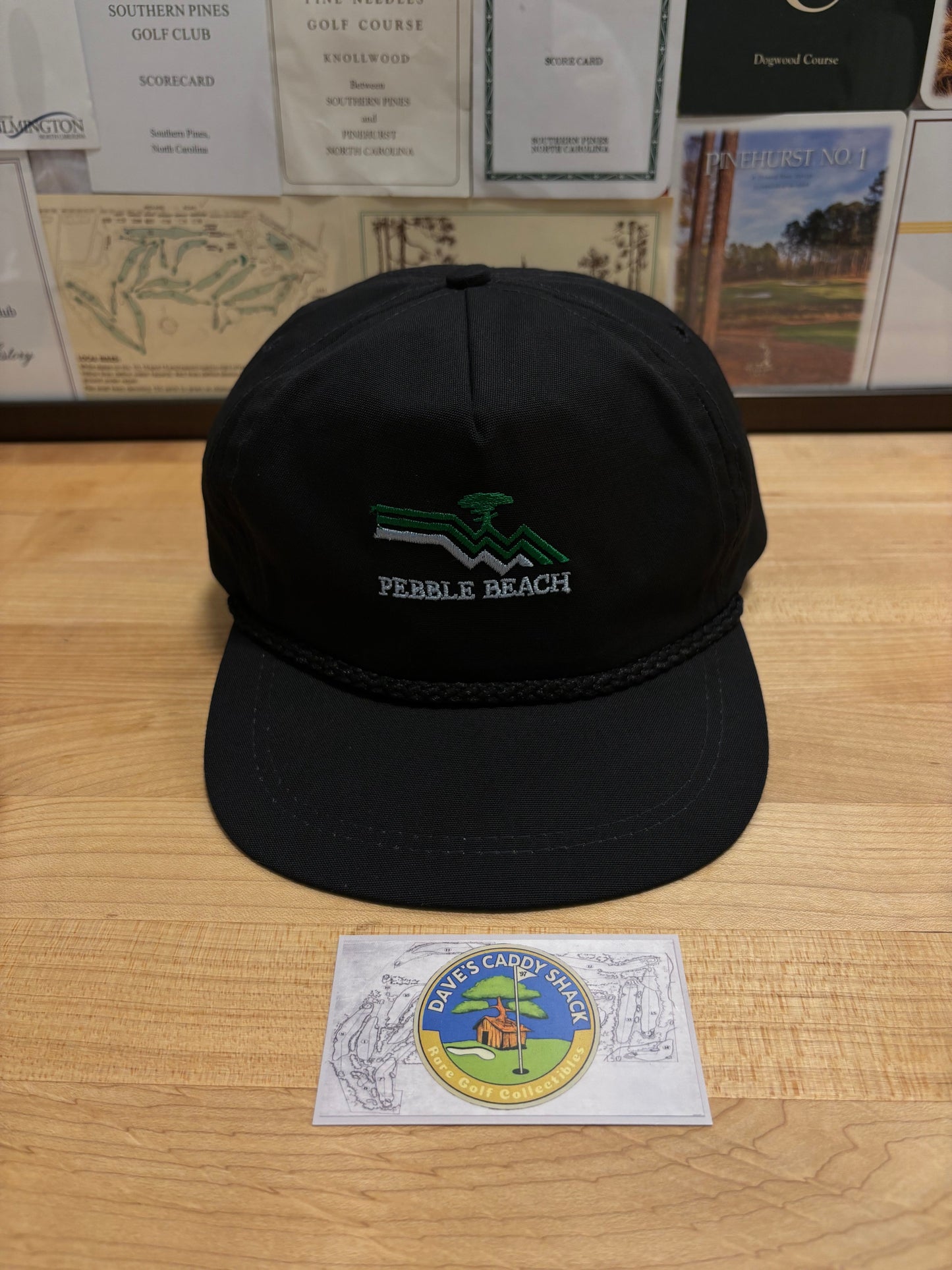 1990s Vintage Pebble Beach Logo Imperial Rope Hat Black