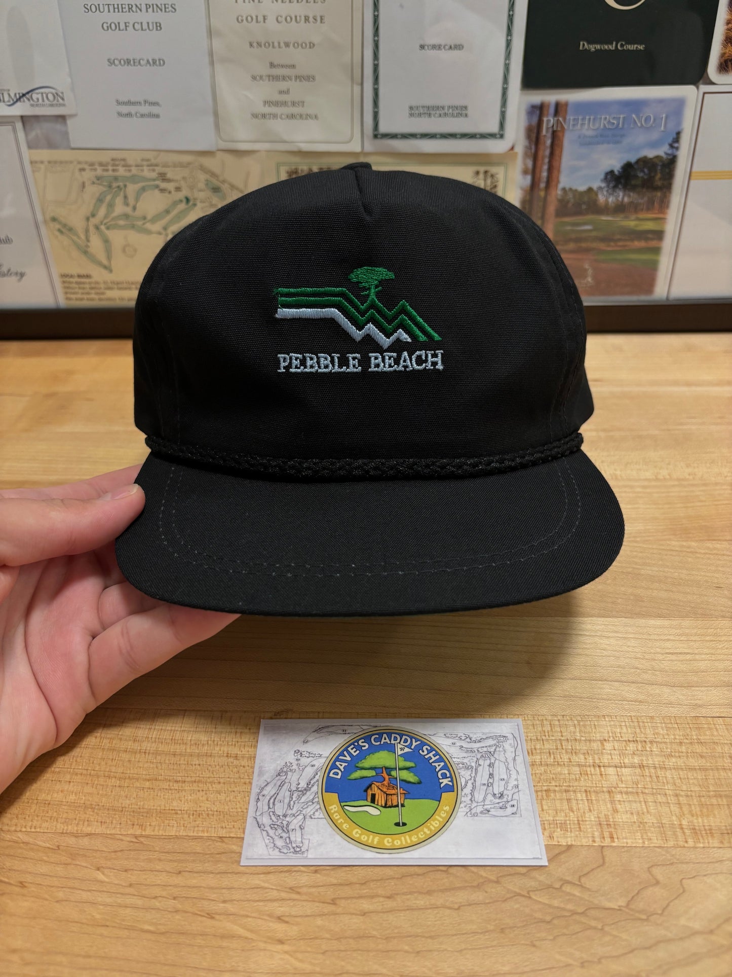 1990s Vintage Pebble Beach Logo Imperial Rope Hat Black