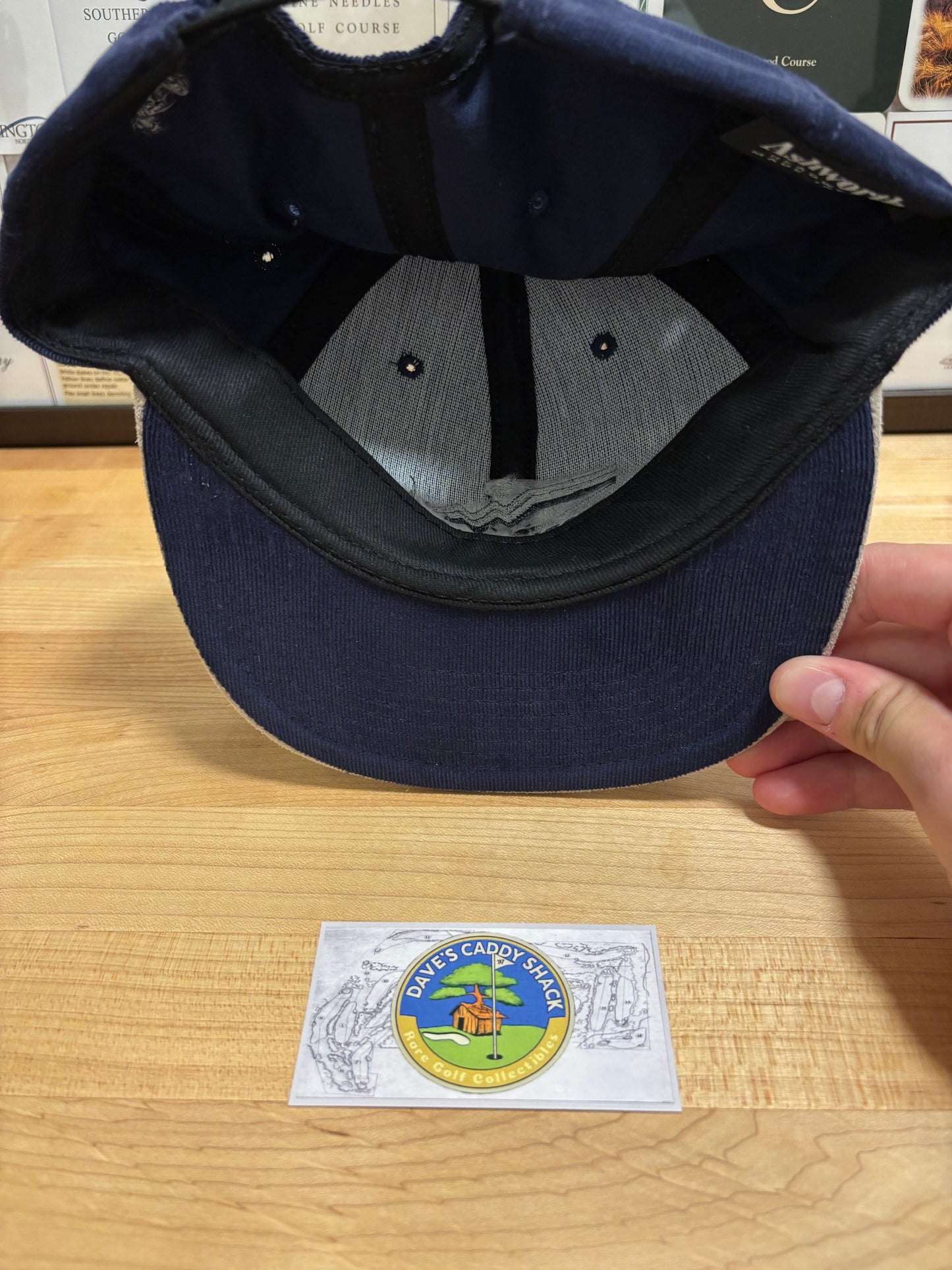 1990s Vintage Pebble Beach Logo Ashworth Hat Navy