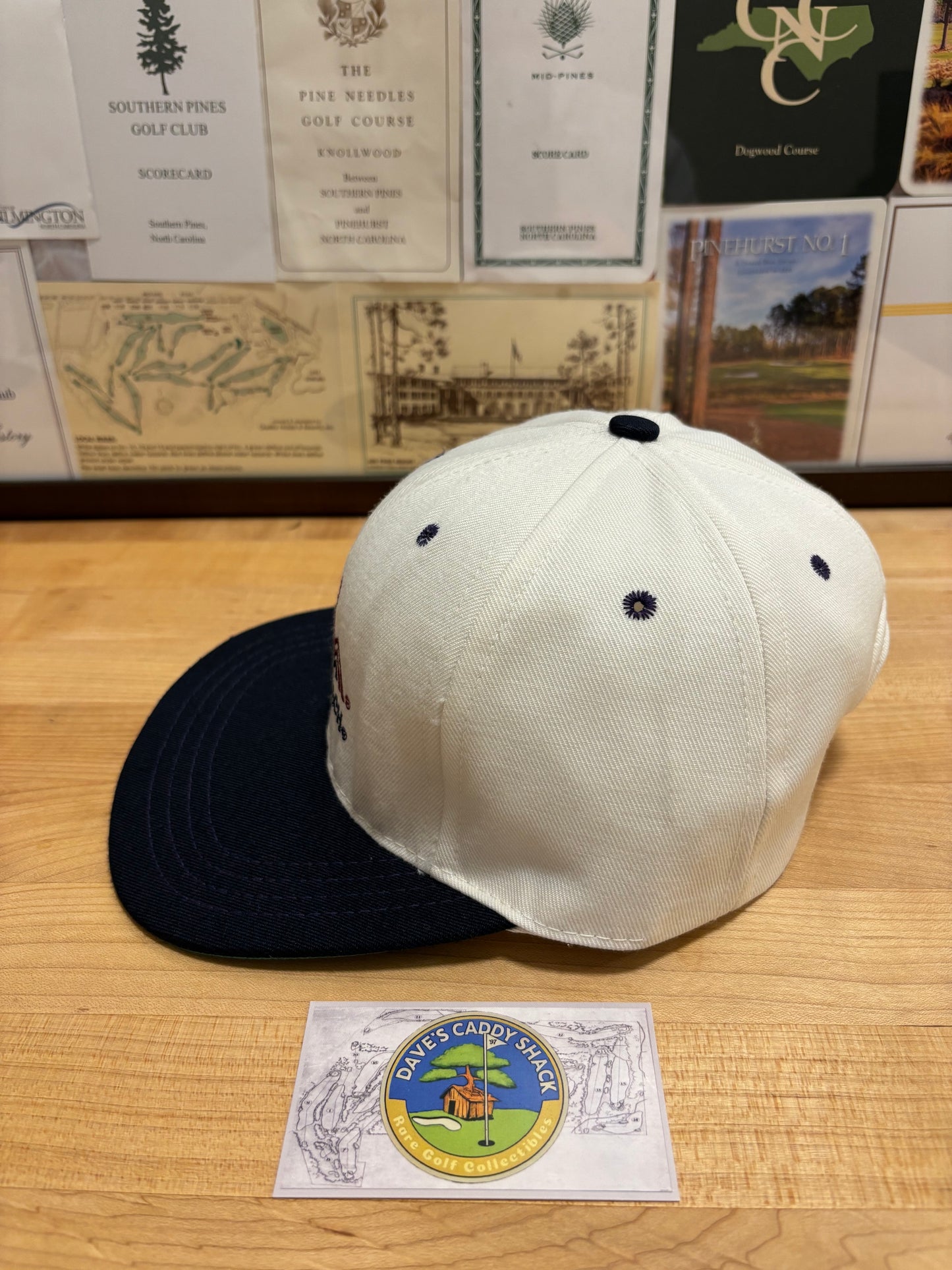1990s Vintage Pebble Beach Logo Hat White/Black