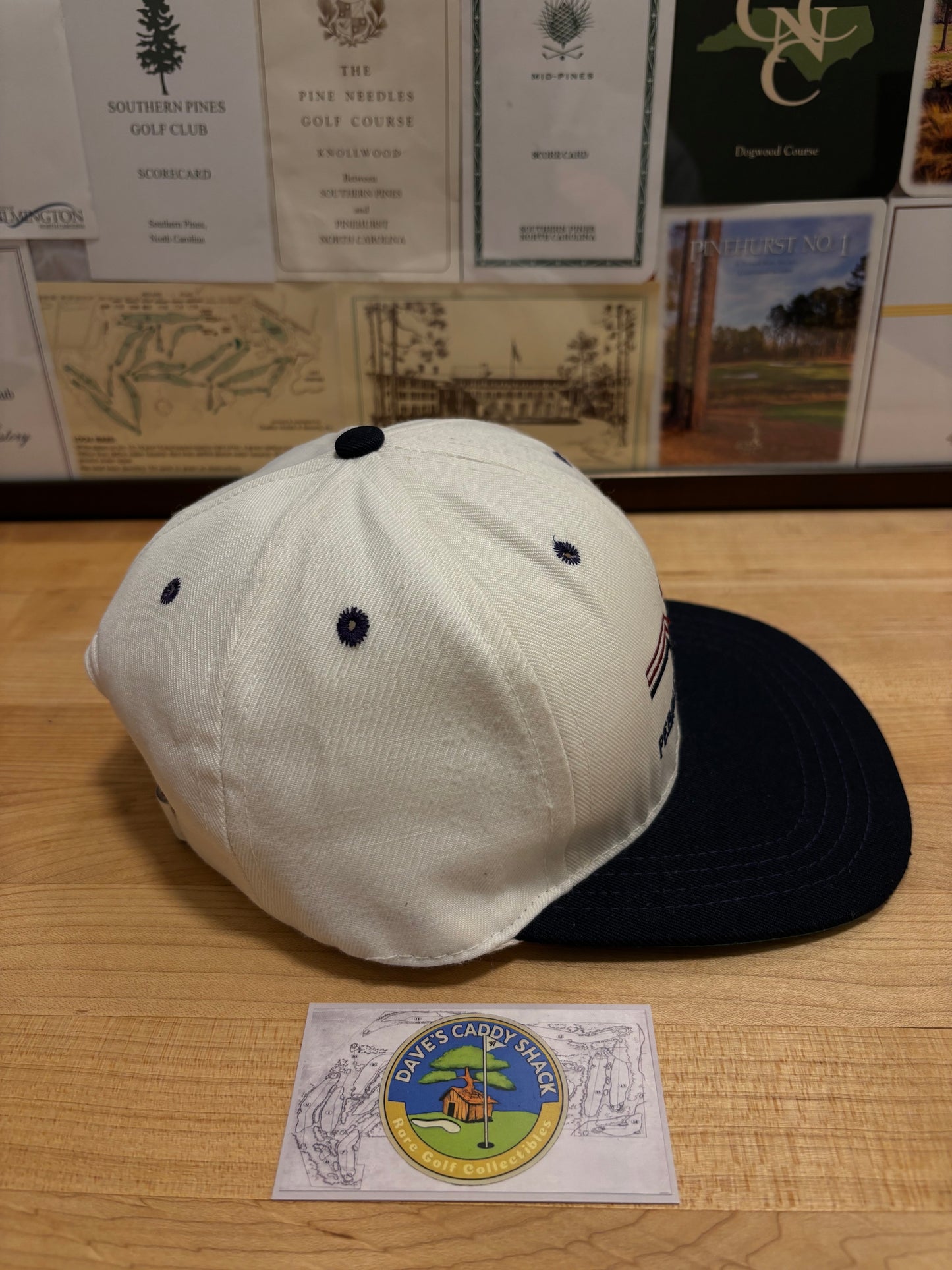 1990s Vintage Pebble Beach Logo Hat White/Black