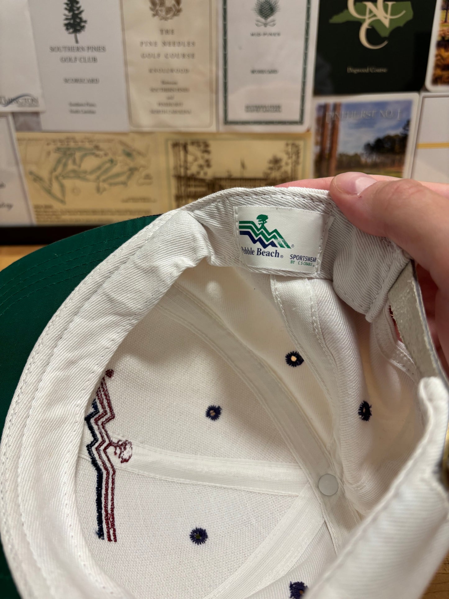 1990s Vintage Pebble Beach Logo Hat White/Black