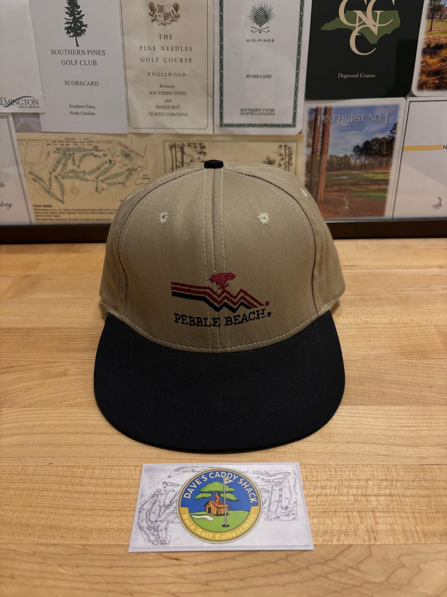 1990s Vintage Pebble Beach Logo Imperial Hat Beige