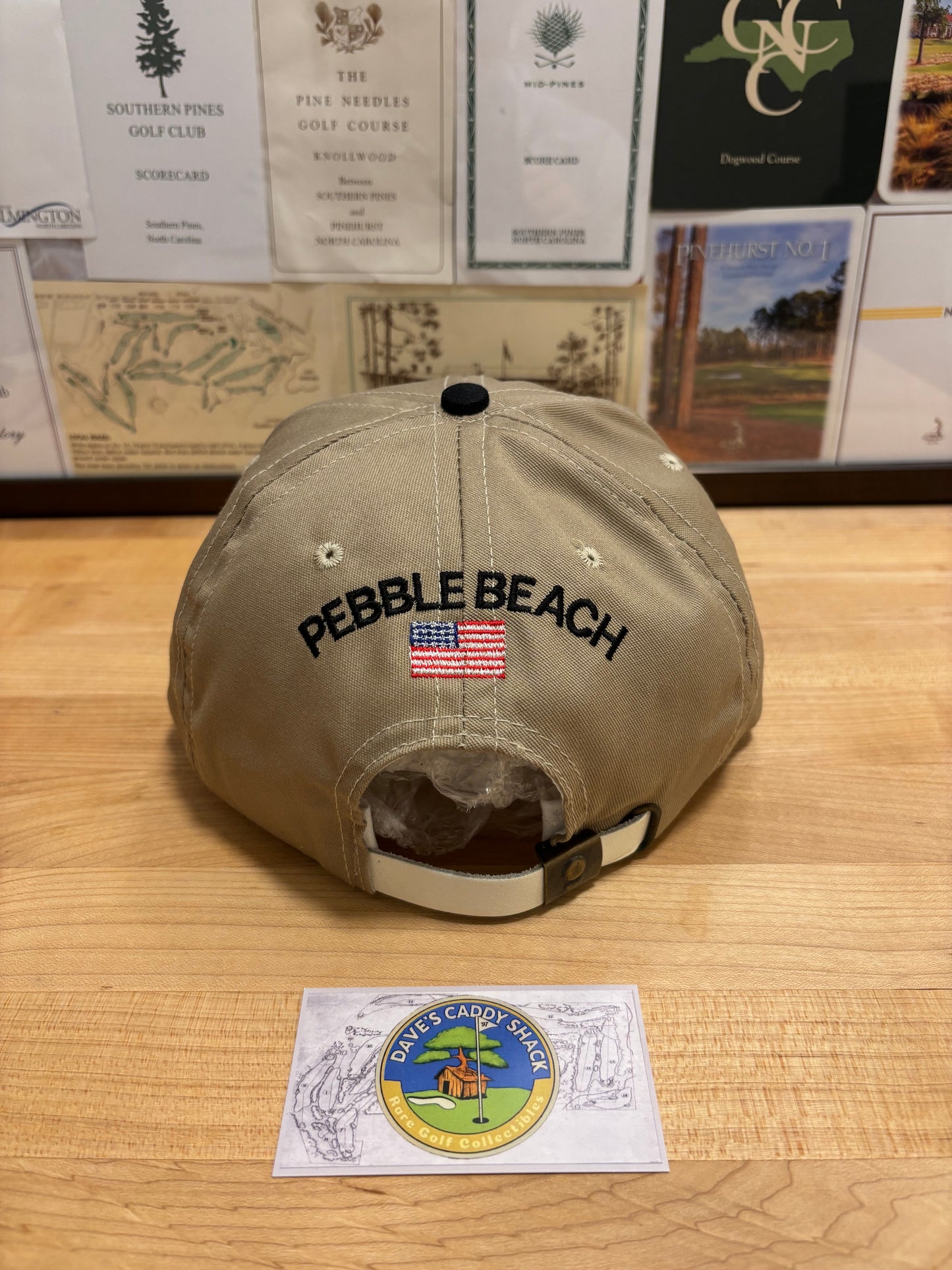 1990s Vintage Pebble Beach Logo Imperial Hat Beige
