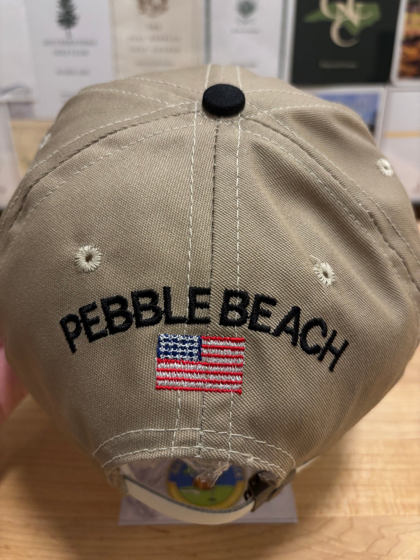 1990s Vintage Pebble Beach Logo Imperial Hat Beige