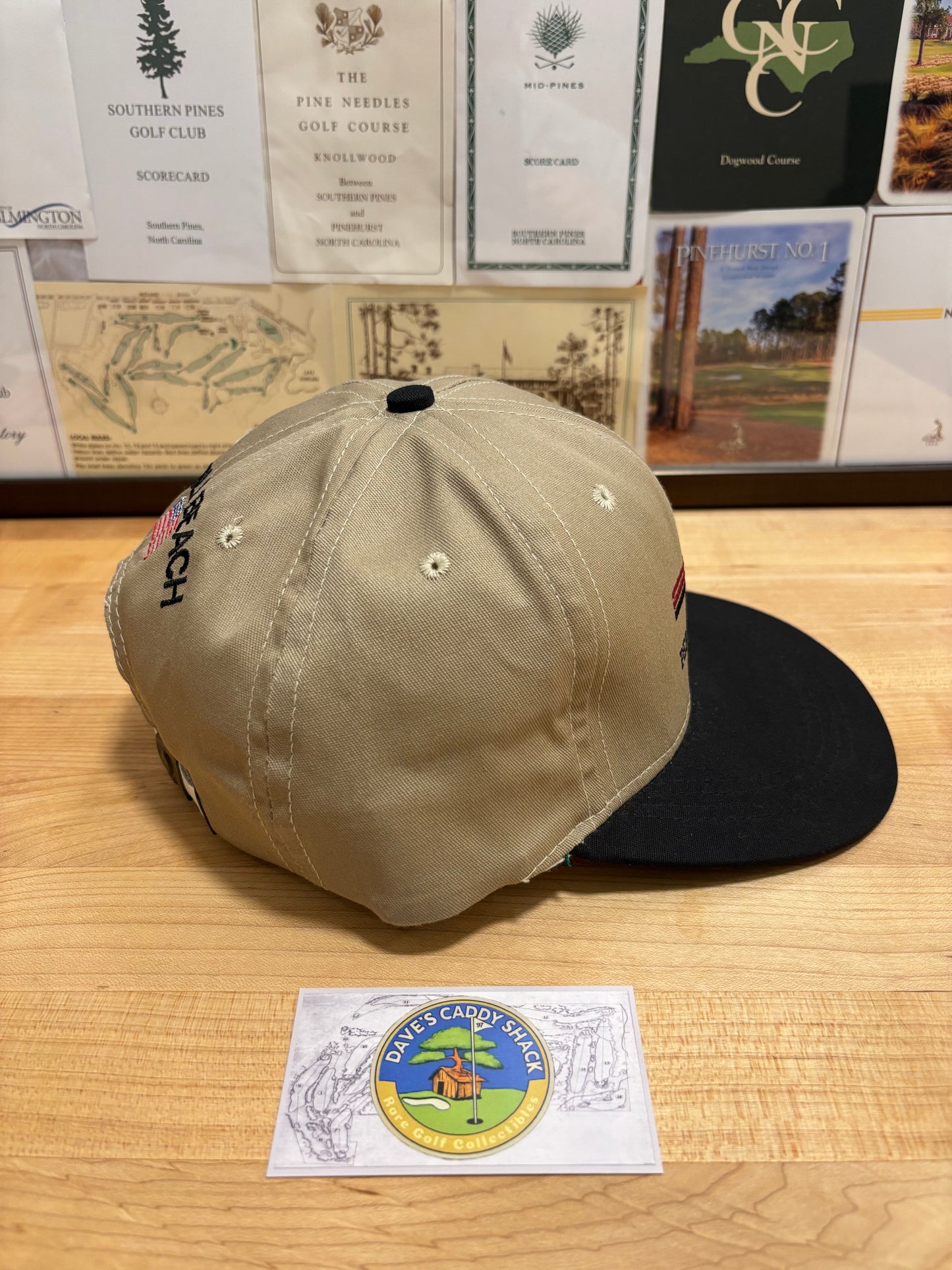 1990s Vintage Pebble Beach Logo Imperial Hat Beige