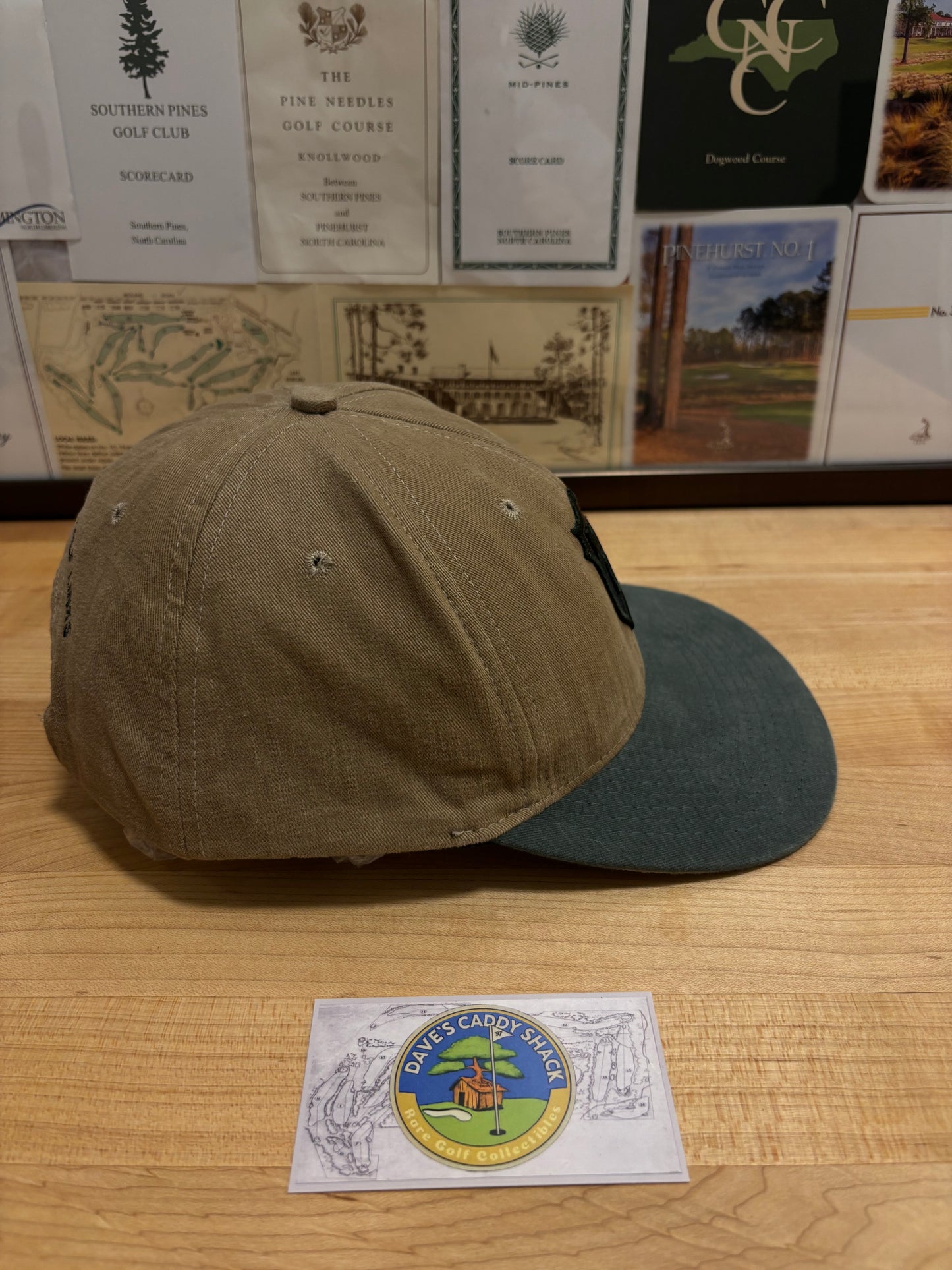 1990s Vintage Pebble Beach Ashworth PB Crest Logo Hat Beige