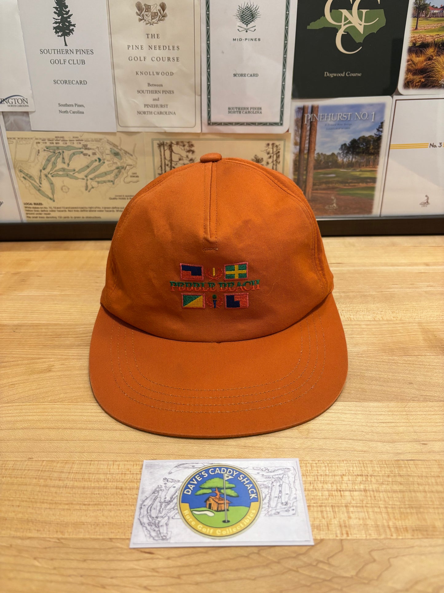 1990s Vintage Pebble Beach Logo Hat Orange