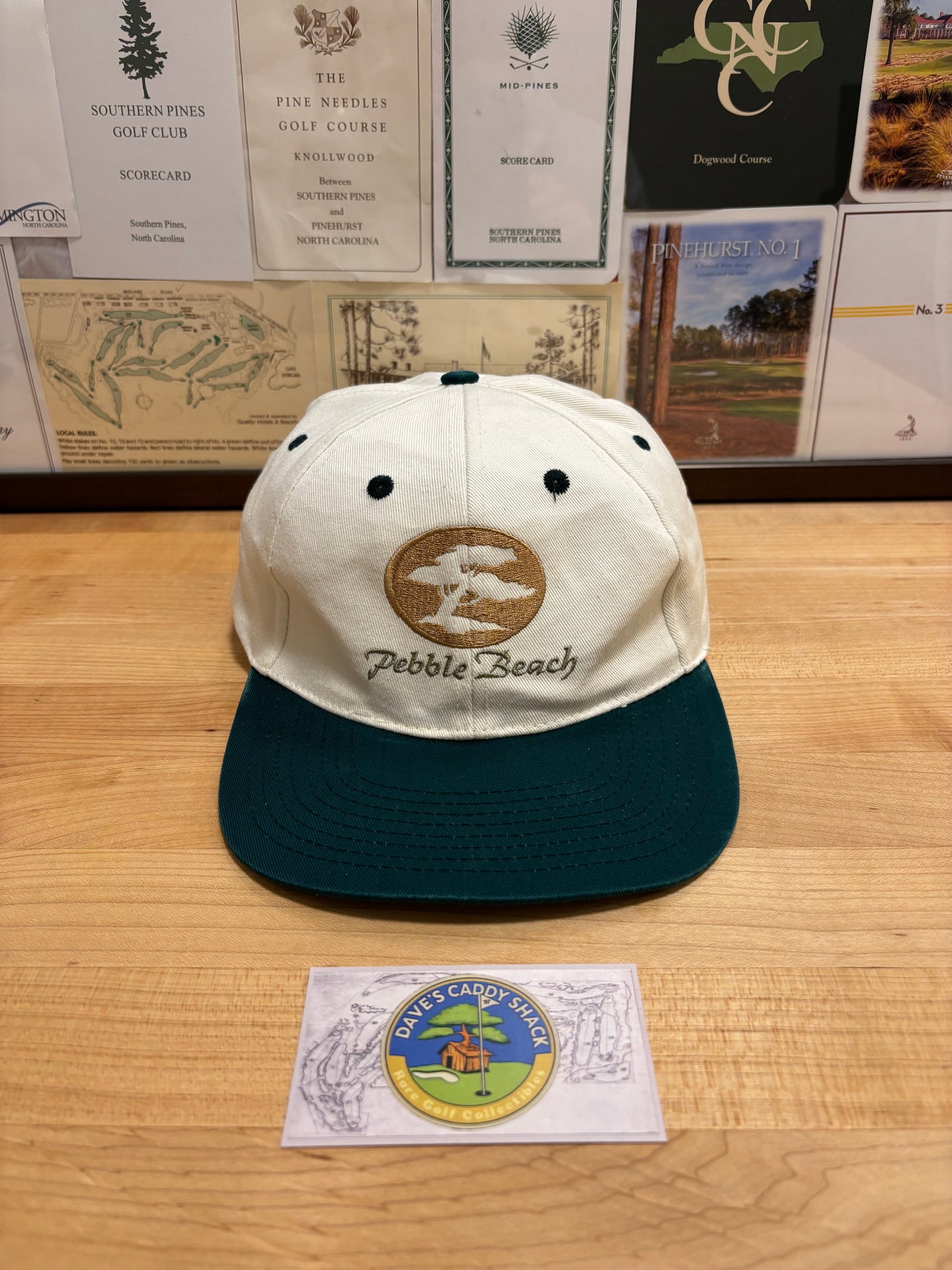 1990s Vintage Pebble Beach Tree Logo Hat White