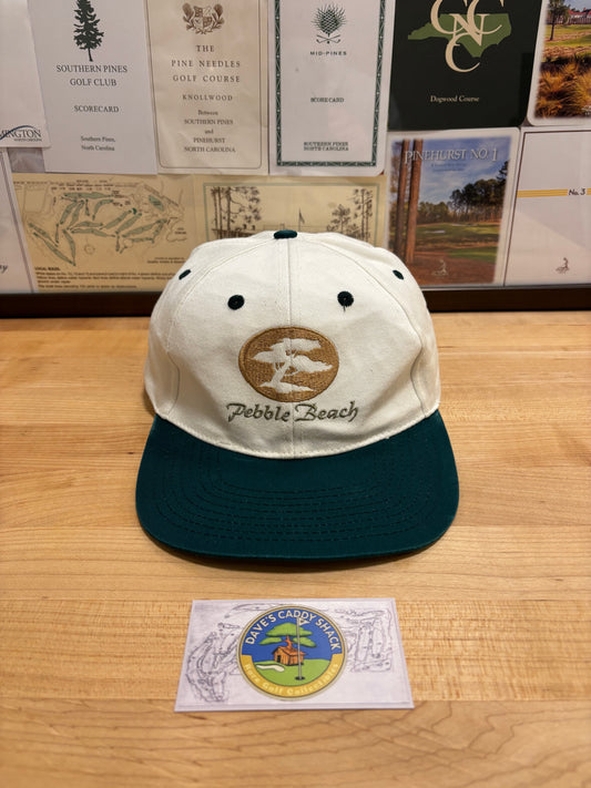 1990s Vintage Pebble Beach Tree Logo Hat White