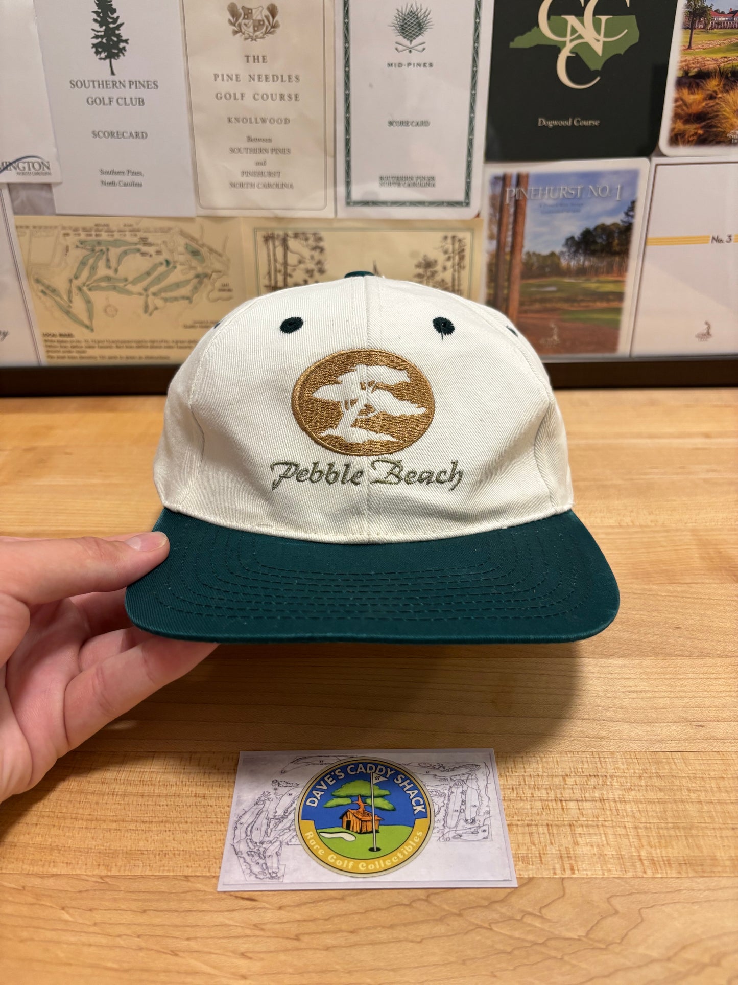 1990s Vintage Pebble Beach Tree Logo Hat White