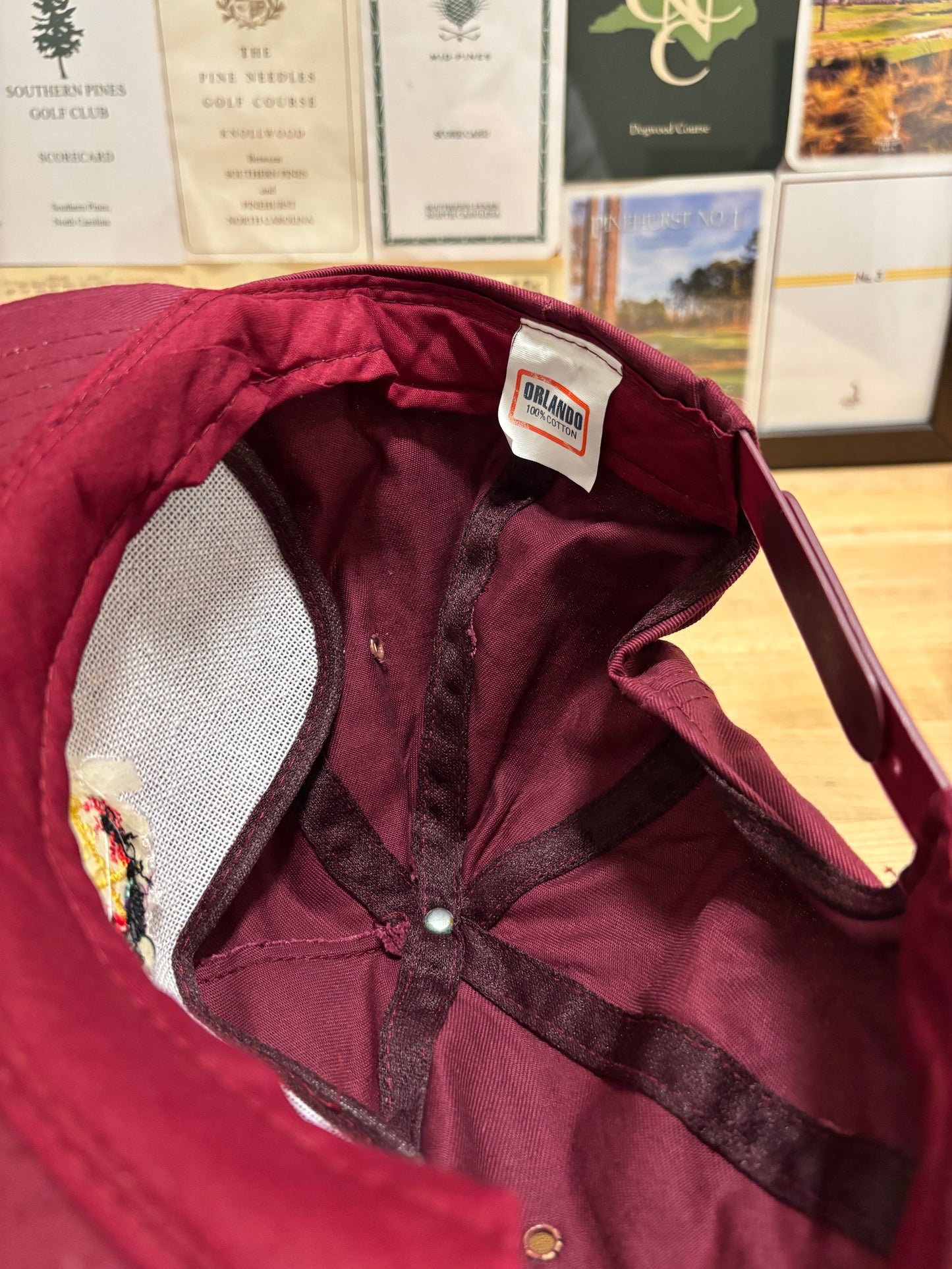 1990s Vintage Old Course St. Andrews Scotland Hat Burgundy