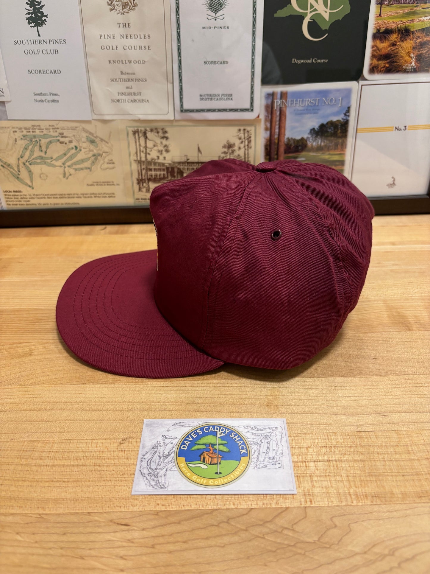 1990s Vintage Old Course St. Andrews Scotland Hat Burgundy
