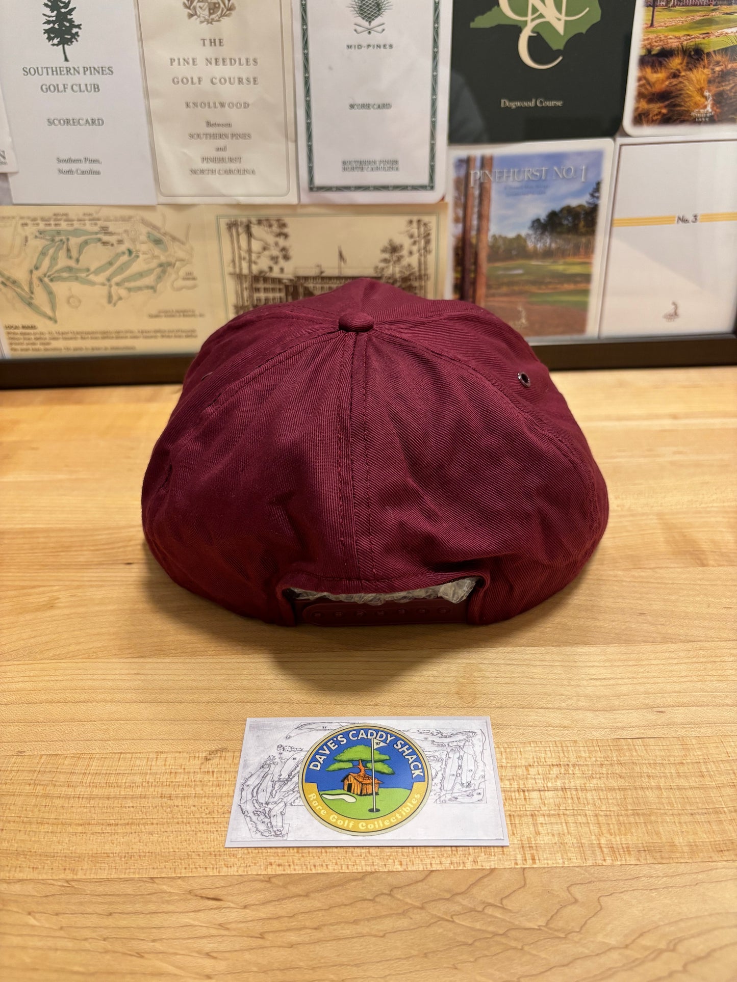 1990s Vintage Old Course St. Andrews Scotland Hat Burgundy