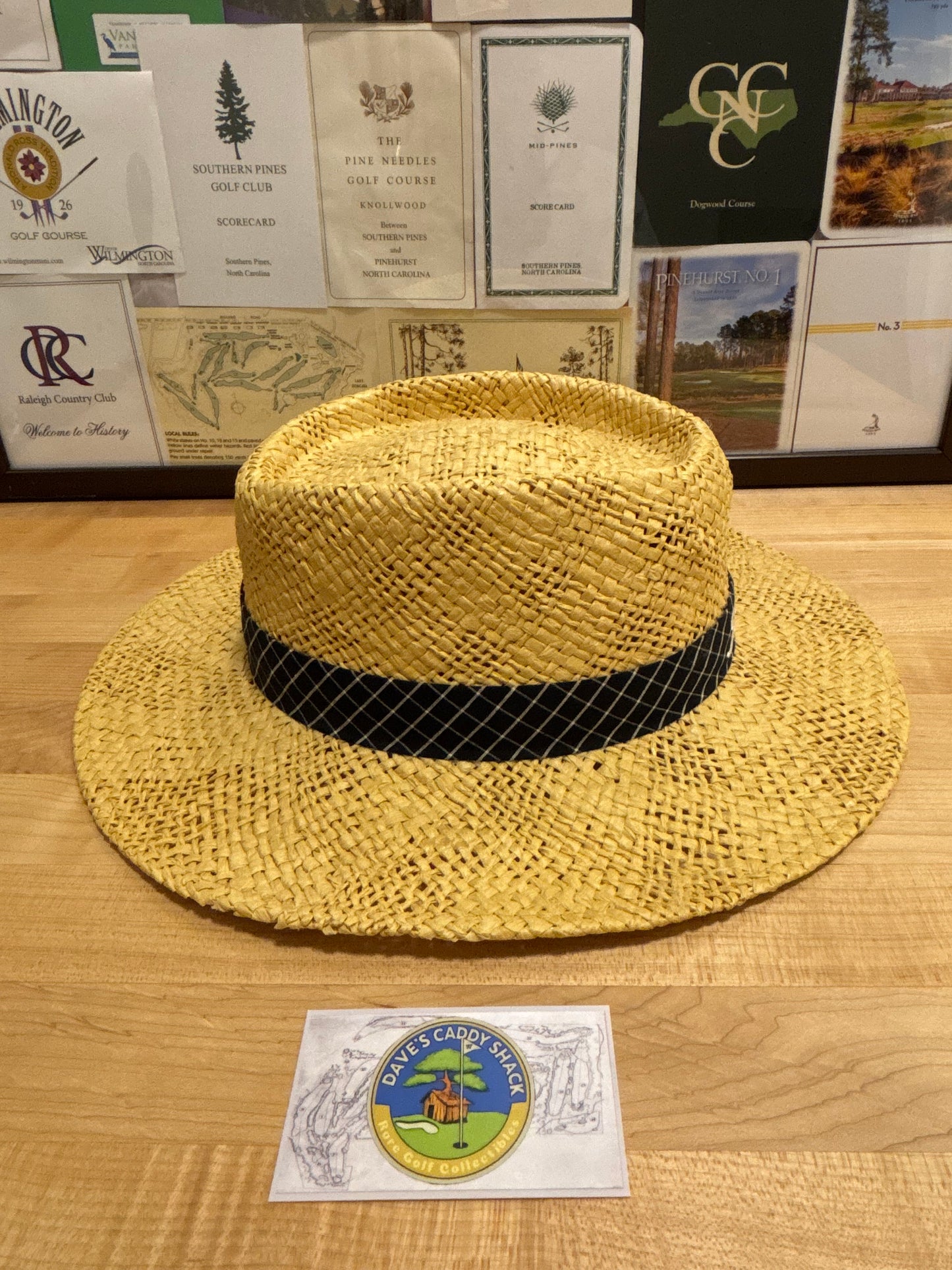 1990s Vintage Titleist Tartan Script Logo Straw Hat