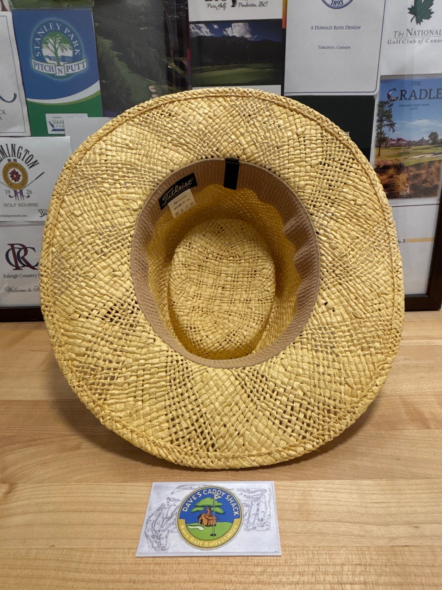 1990s Vintage Titleist Tartan Script Logo Straw Hat