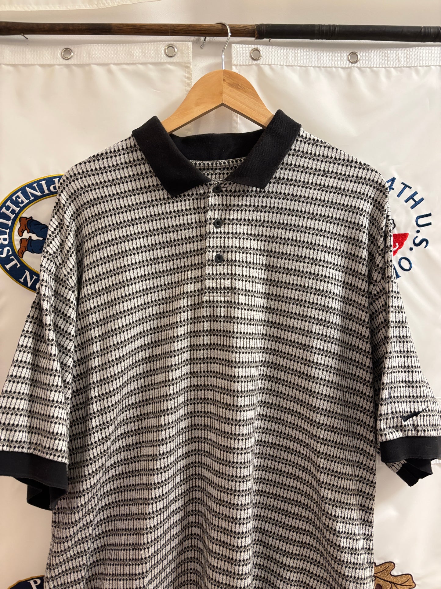 1990s Vintage Nike Golf All Over Arm Swoosh Logo Polo