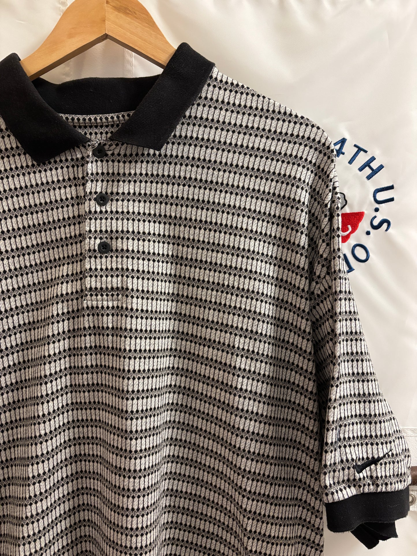 1990s Vintage Nike Golf All Over Arm Swoosh Logo Polo