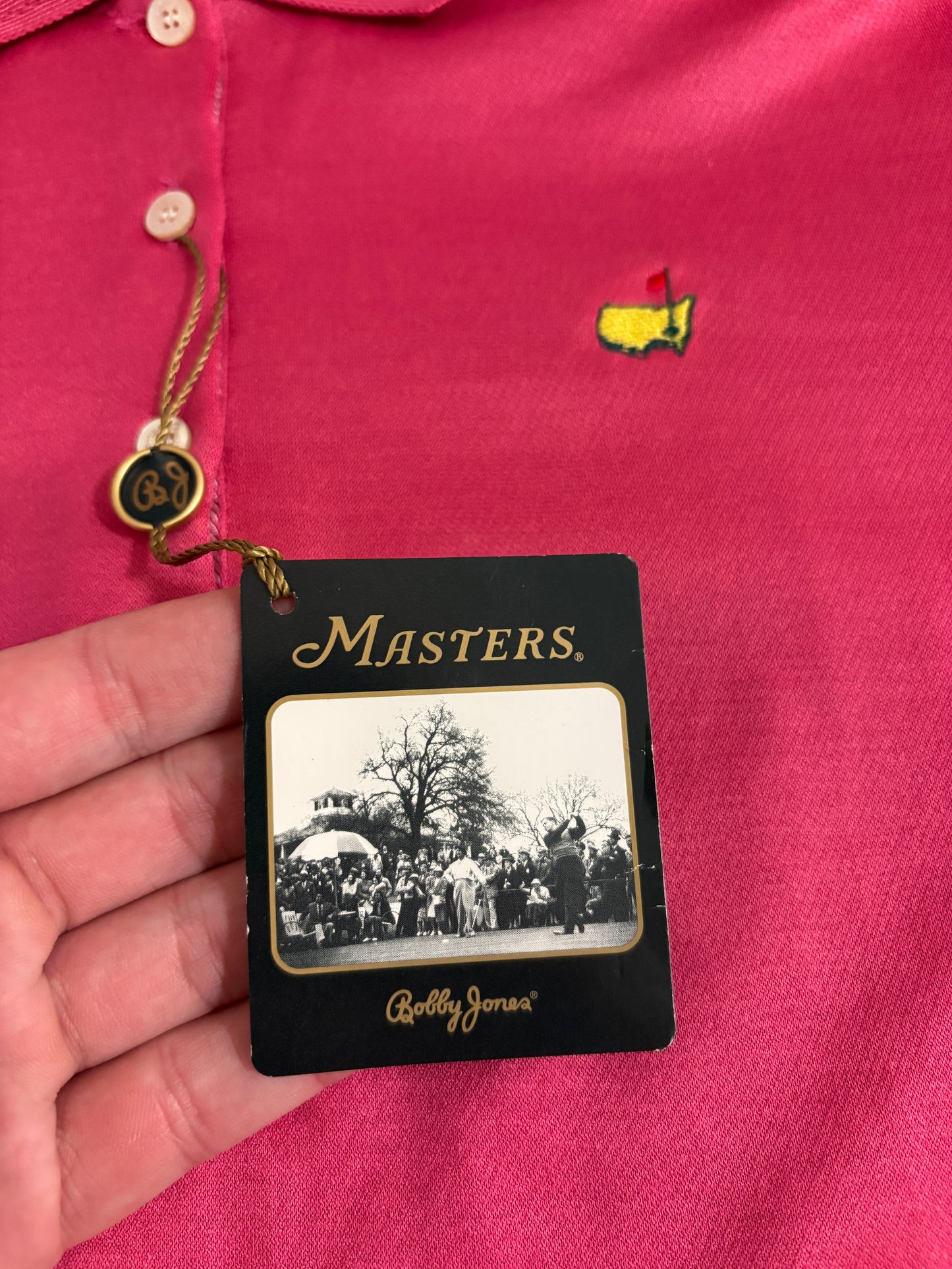 1990s Vintage Masters Bobby Jones Collection Polo Shirt Pink