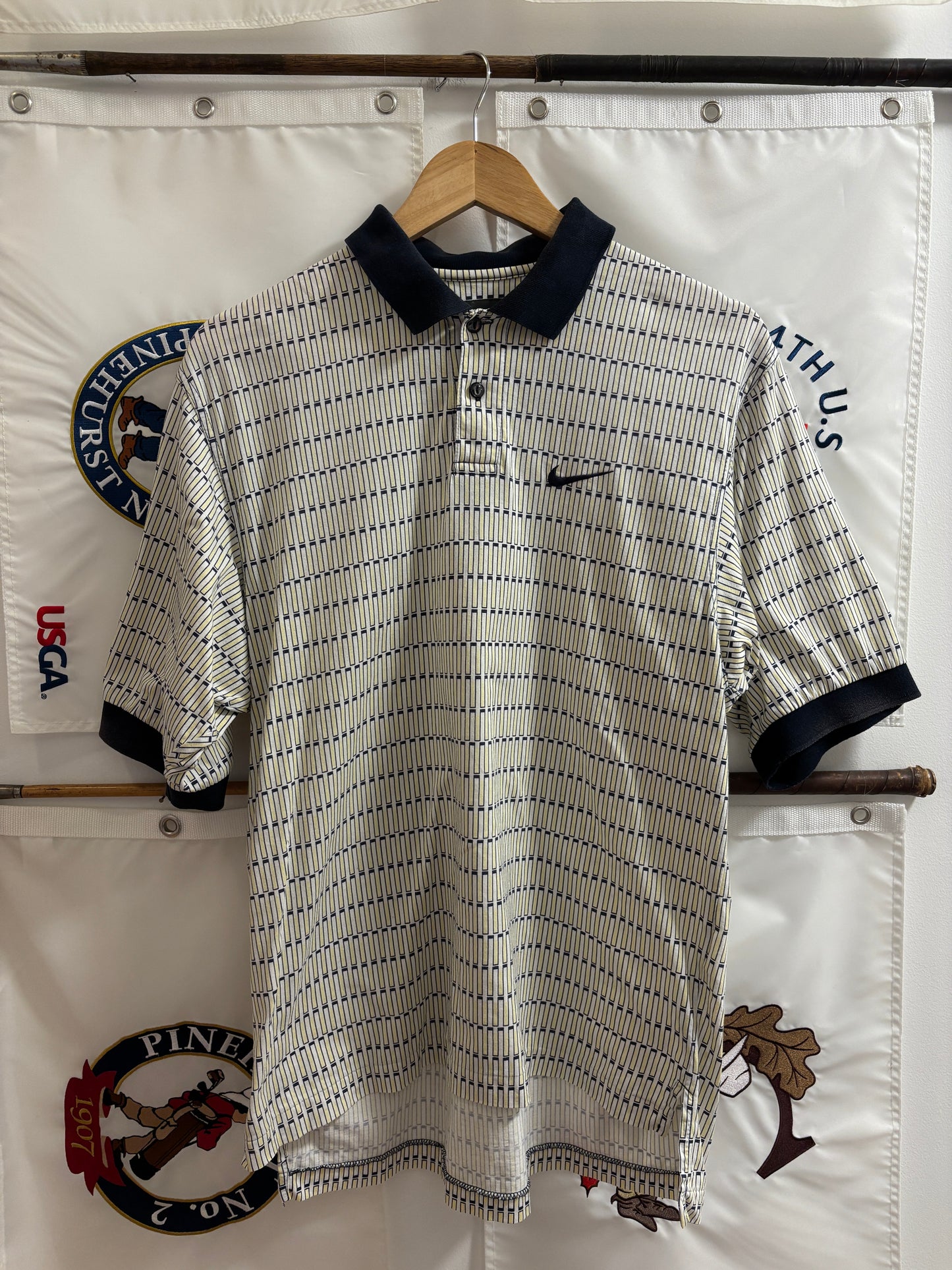 1990s Vintage Nike Tiger Woods All Over Yin Yang Logo Polo