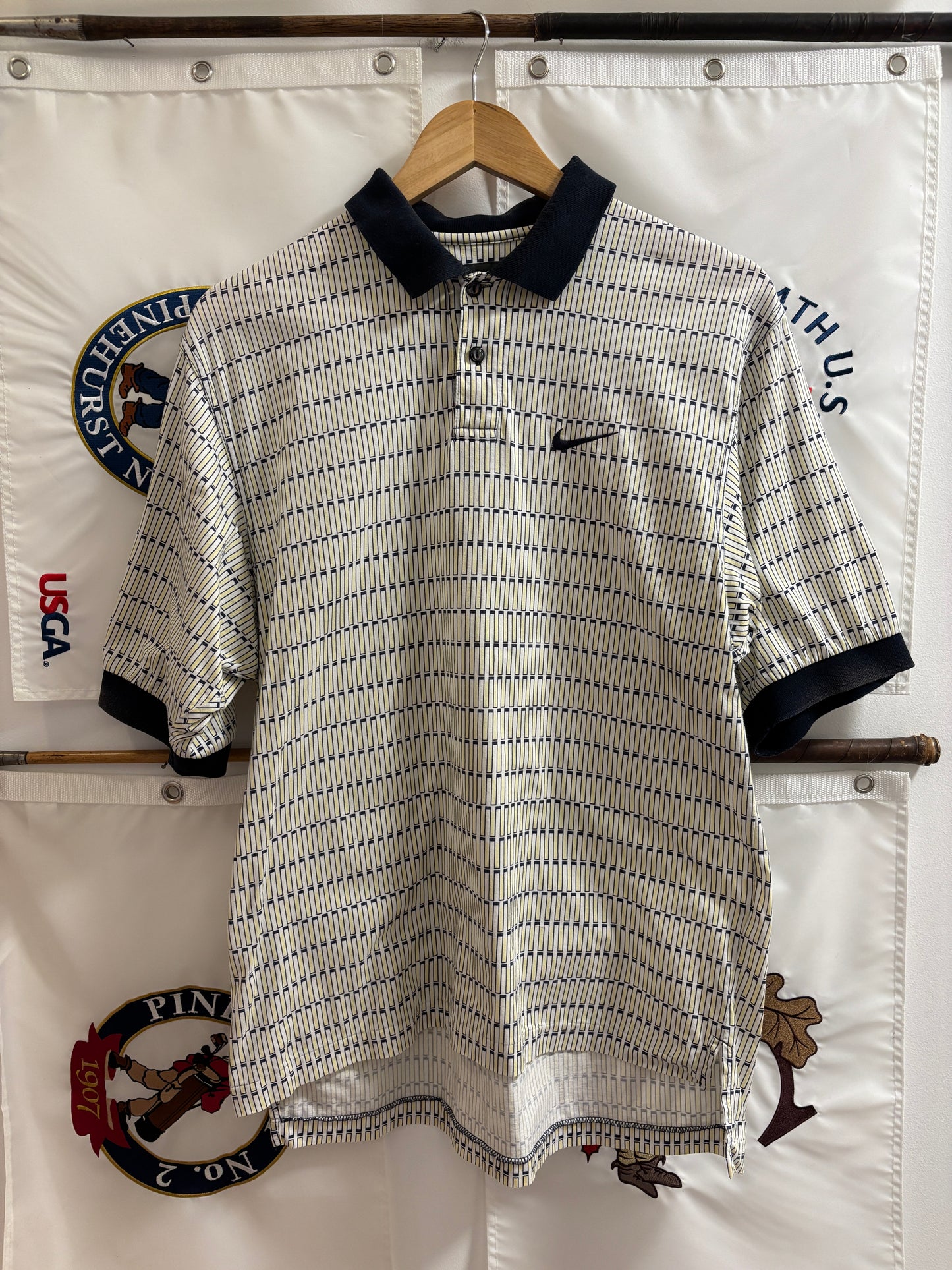 1990s Vintage Nike Tiger Woods All Over Yin Yang Logo Polo