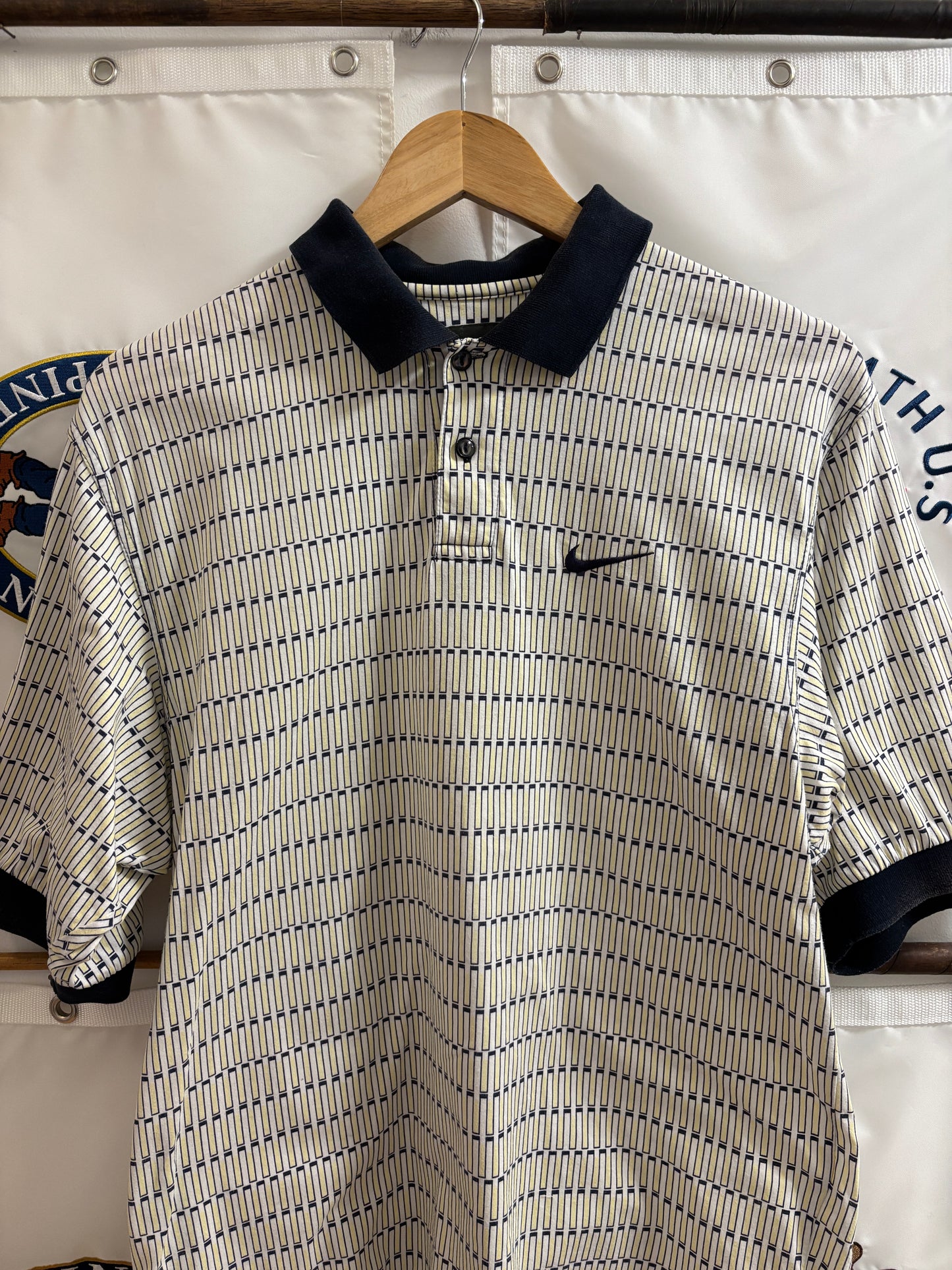 1990s Vintage Nike Tiger Woods All Over Yin Yang Logo Polo