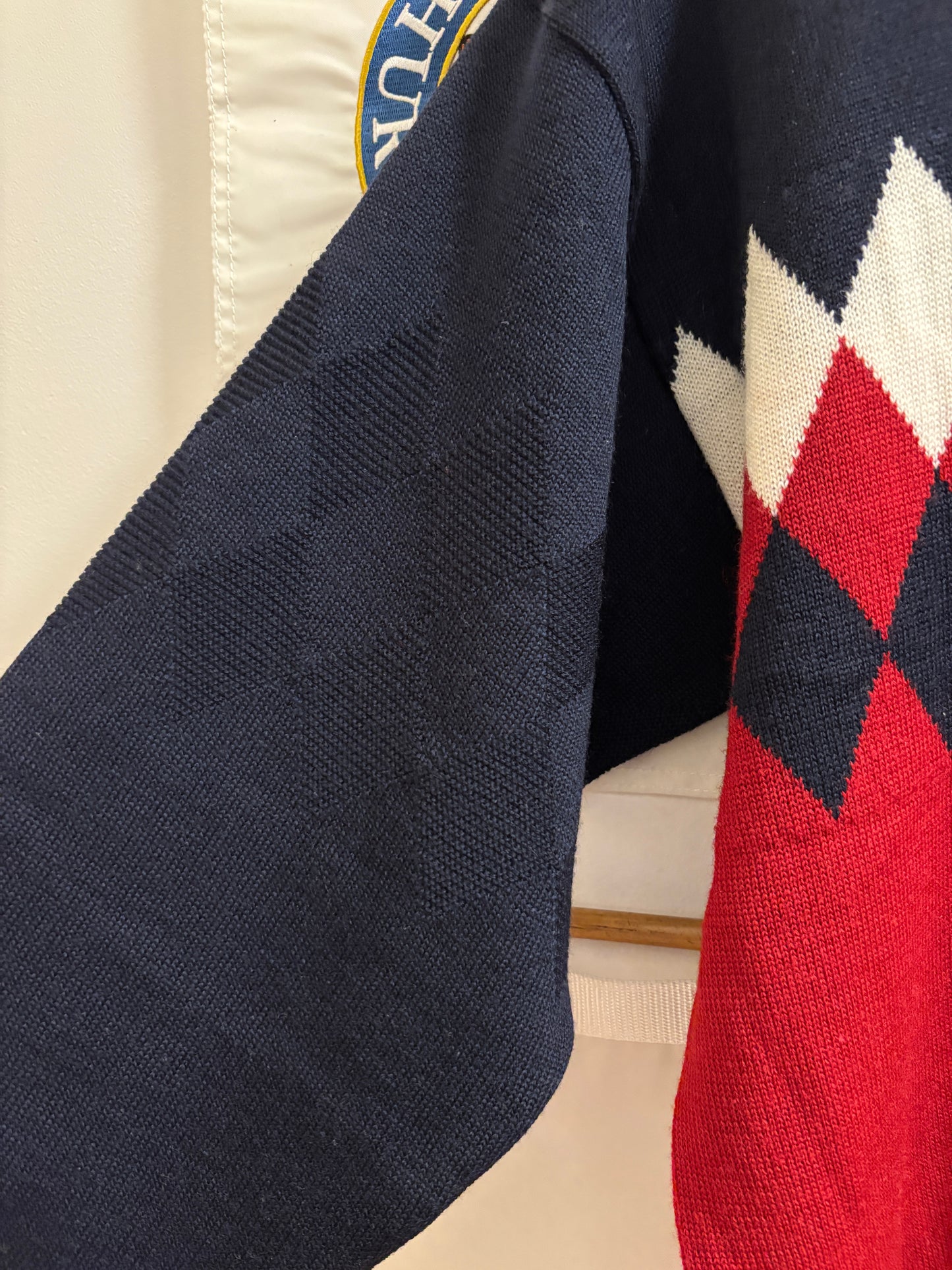 1990s Vintage Titleist Argyle Diamond Patch Sweater