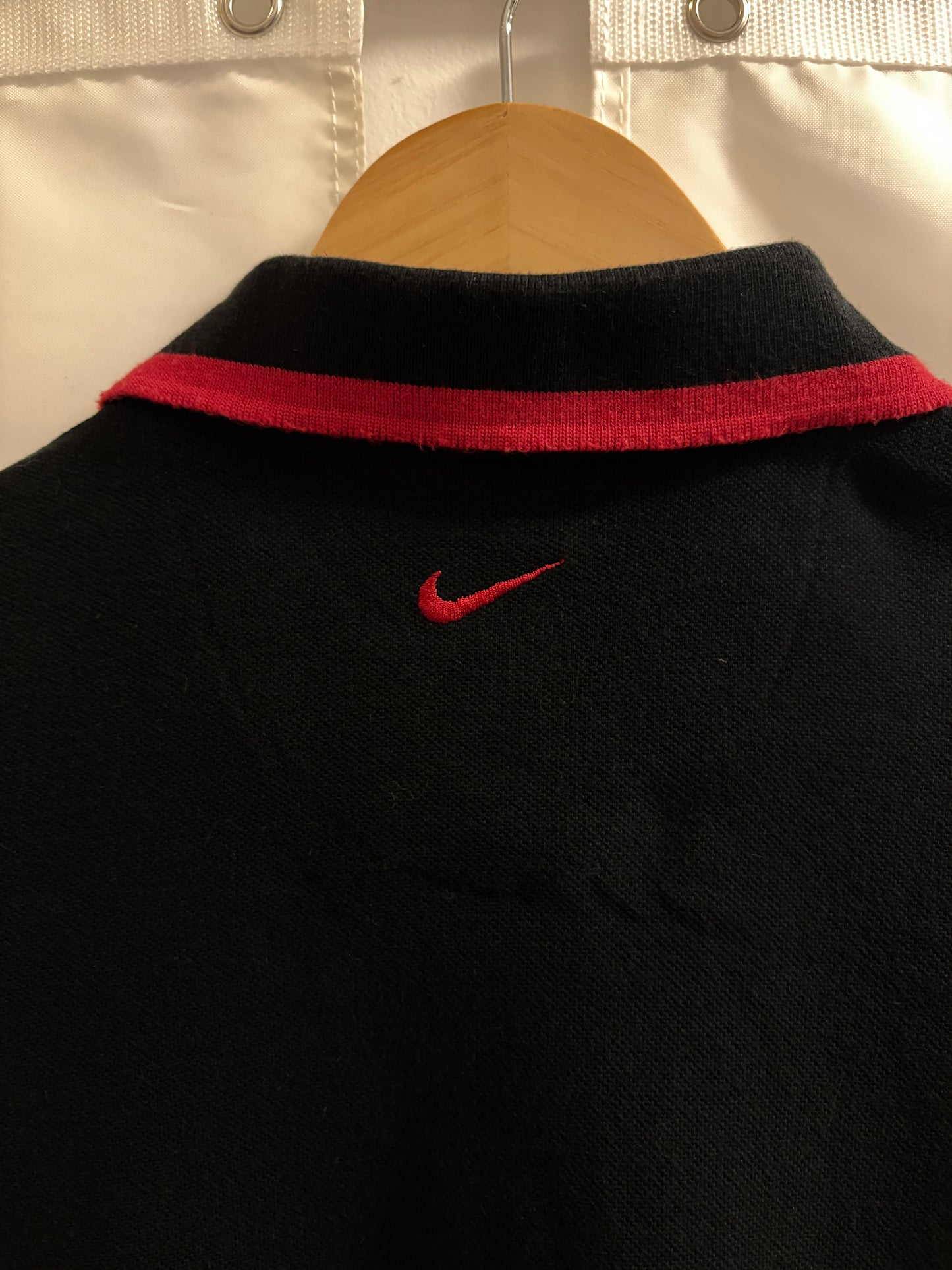 1990s Vintage Nike Tiger Woods Yin Yang Logo Pullover Polo Black