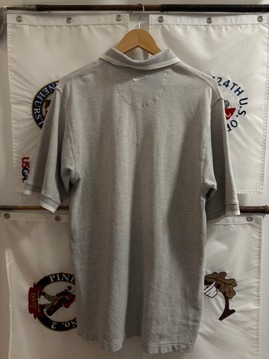 1990s Vintage Nike Tiger Woods Yin Yang Logo Pullover Polo Gray