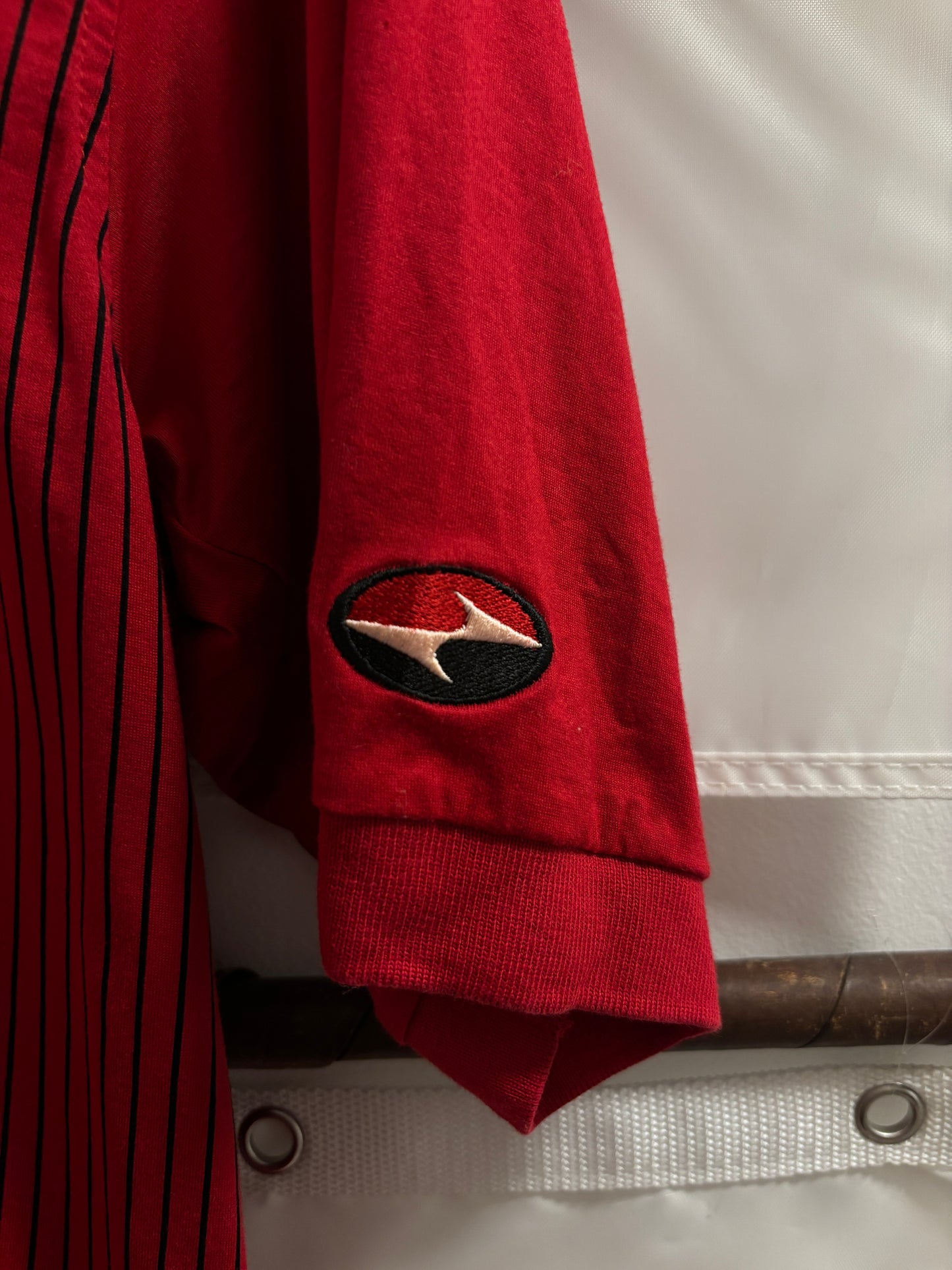 1990s Vintage Nike Tiger Woods Yin Yang Logo Pullover Polo Red