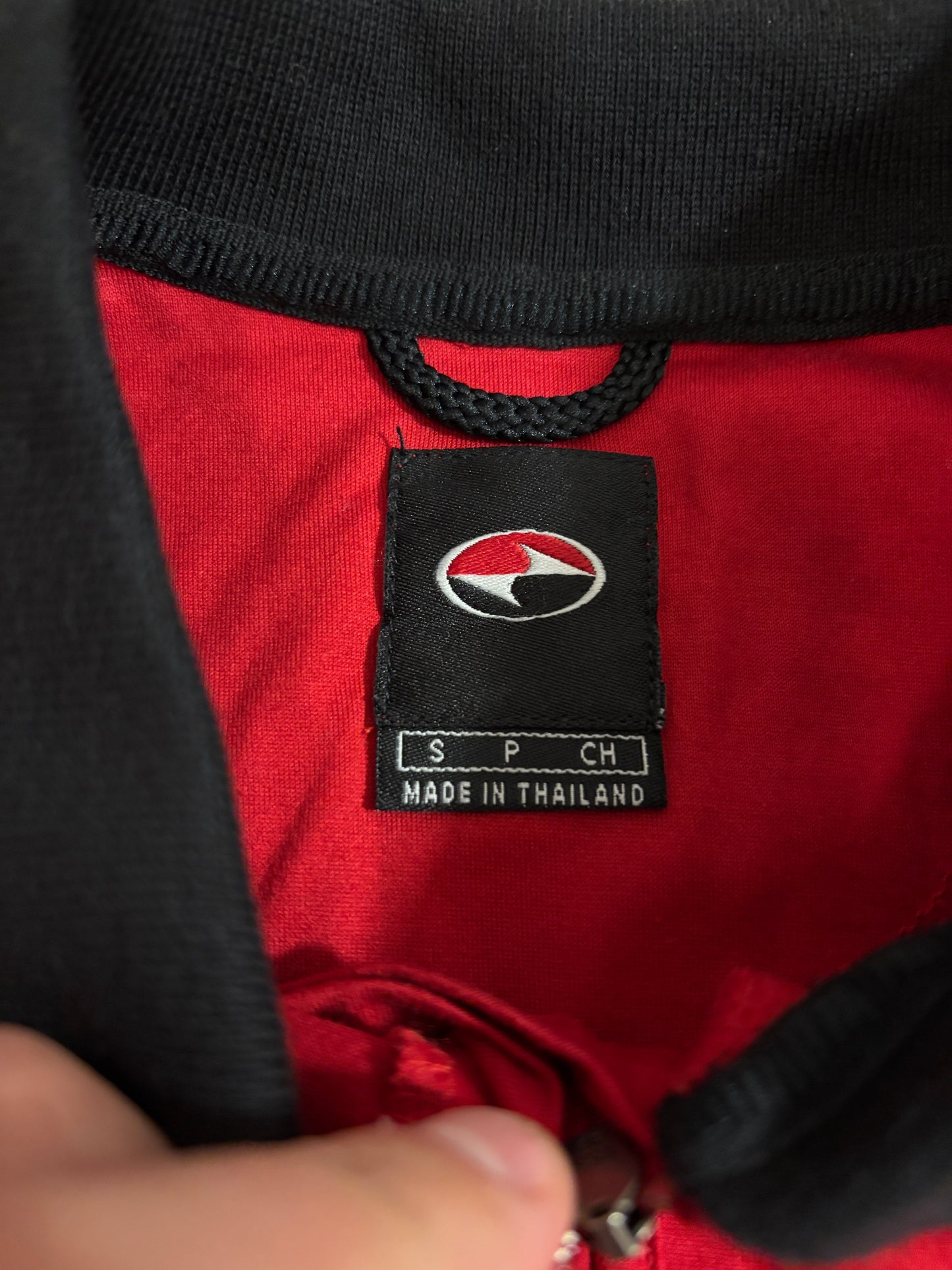 1990s Vintage Nike Tiger Woods Yin Yang Logo Pullover Polo Red