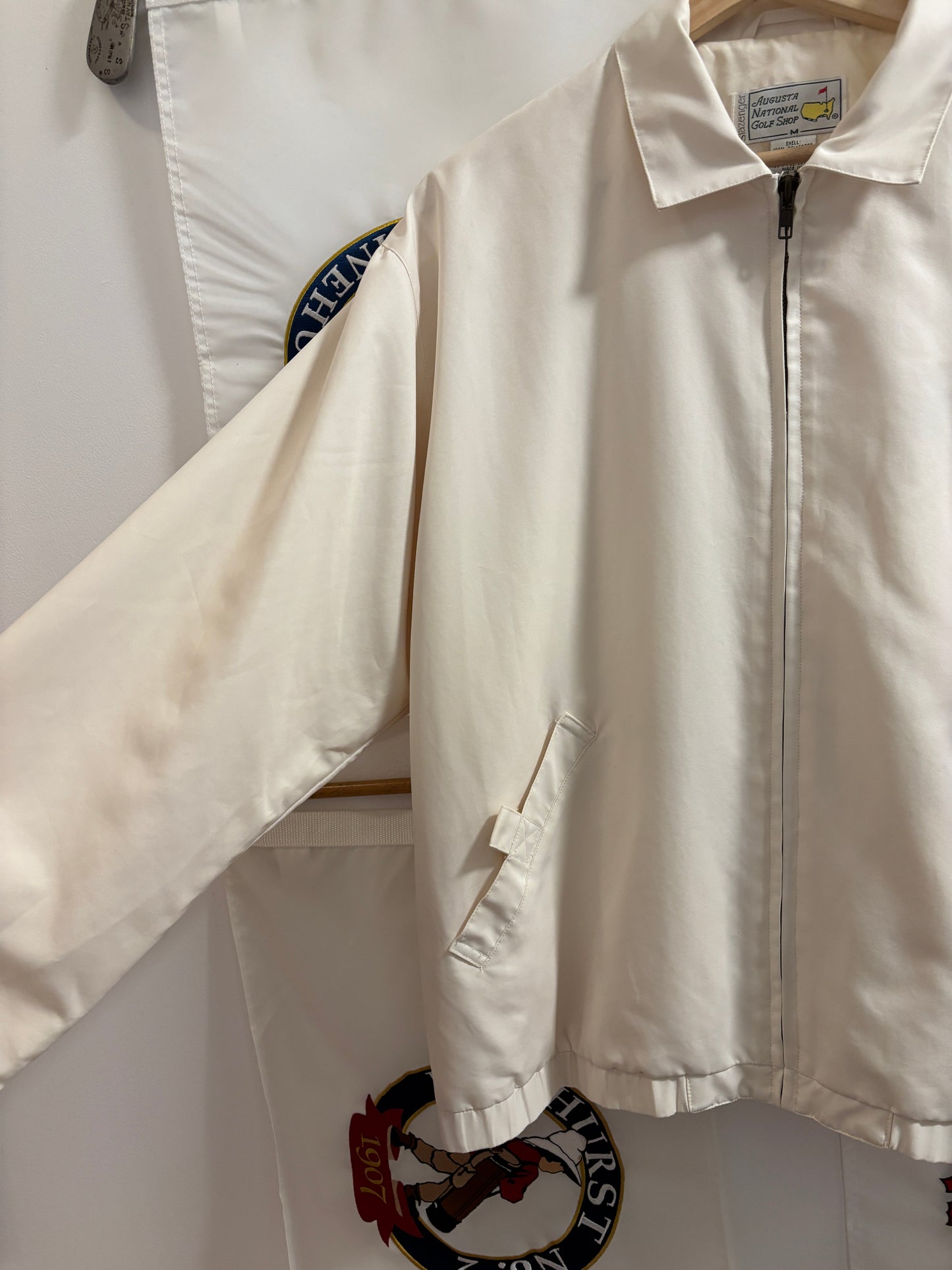 1990s Vintage Masters Slazenger Coaches Jacket Cream
