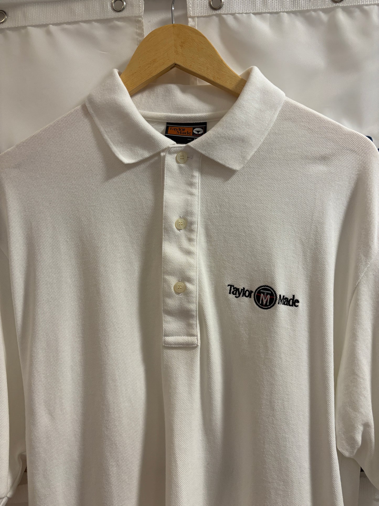 1990s Vintage Taylormade Script TM Circle Logo Polo White