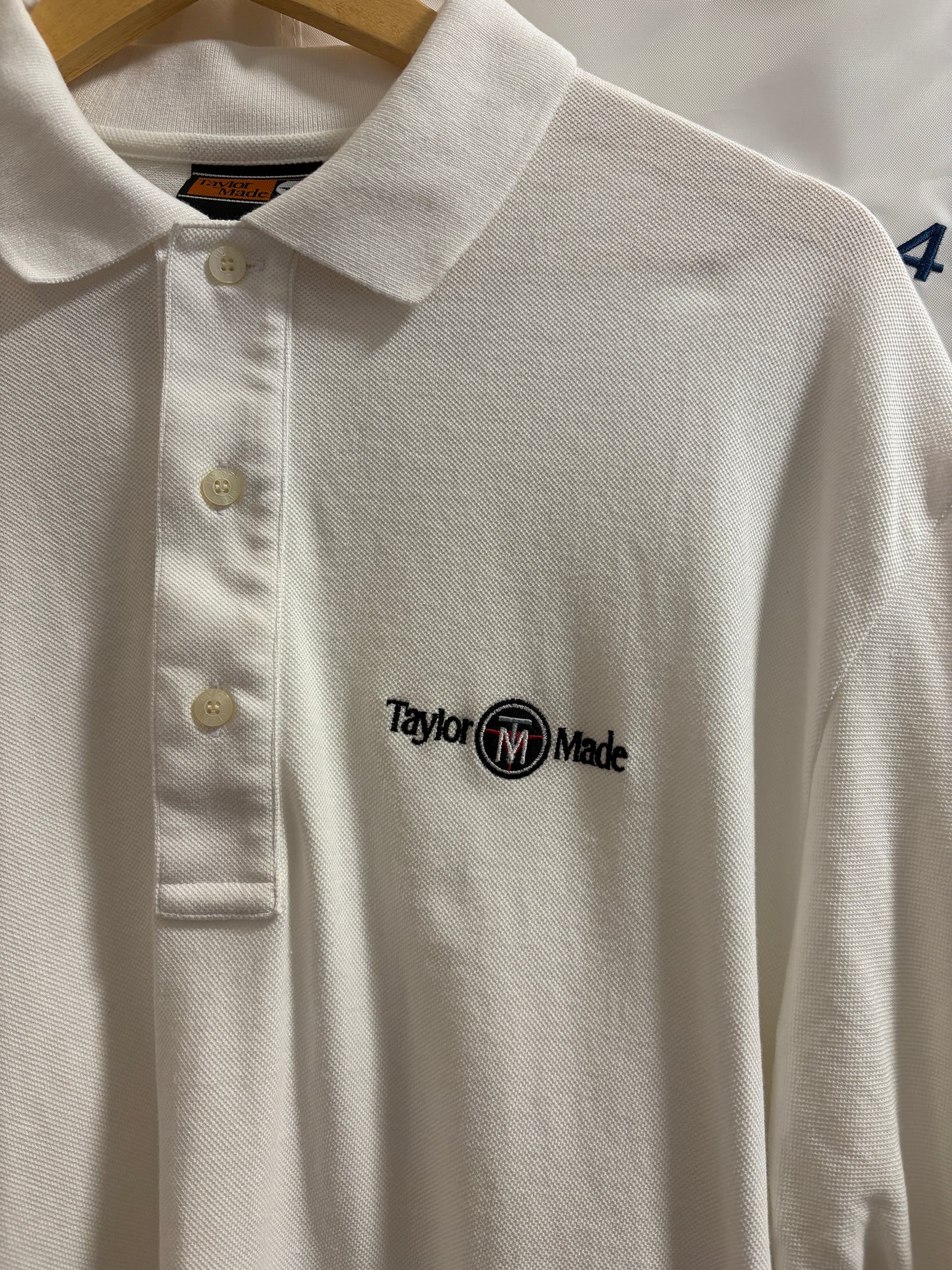 1990s Vintage Taylormade Script TM Circle Logo Polo White