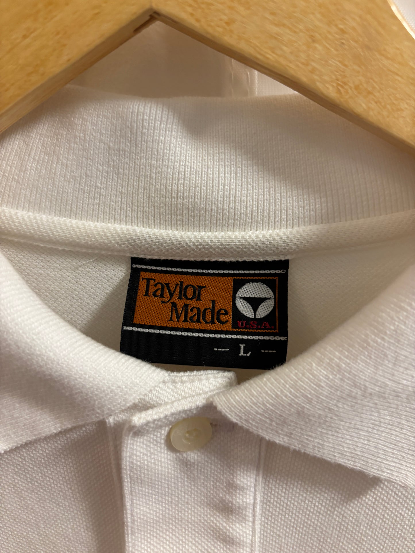 1990s Vintage Taylormade Script TM Circle Logo Polo White