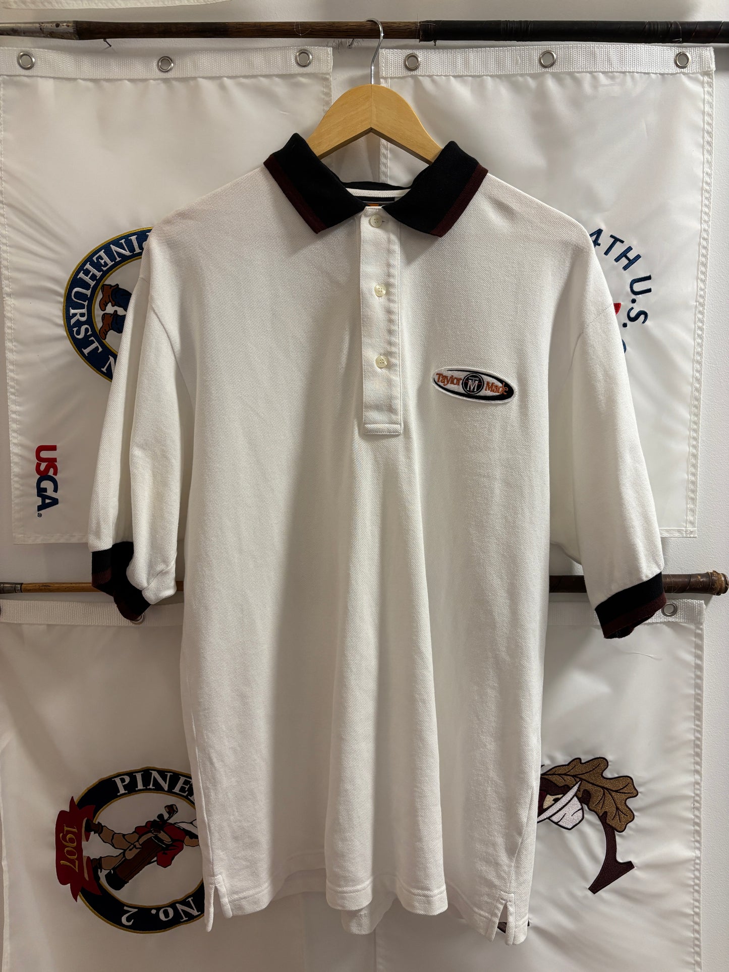 1990s Vintage Taylormade Script TM Circle Logo Polo