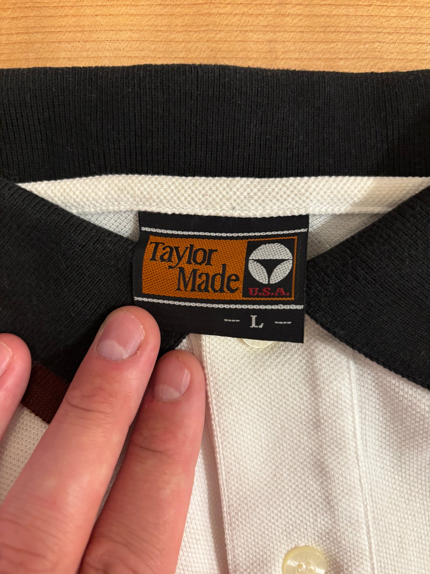 1990s Vintage Taylormade Script TM Circle Logo Polo
