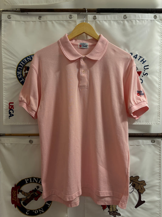 1990s Vintage Taylormade Classic Sleeve Logo Polo Pink