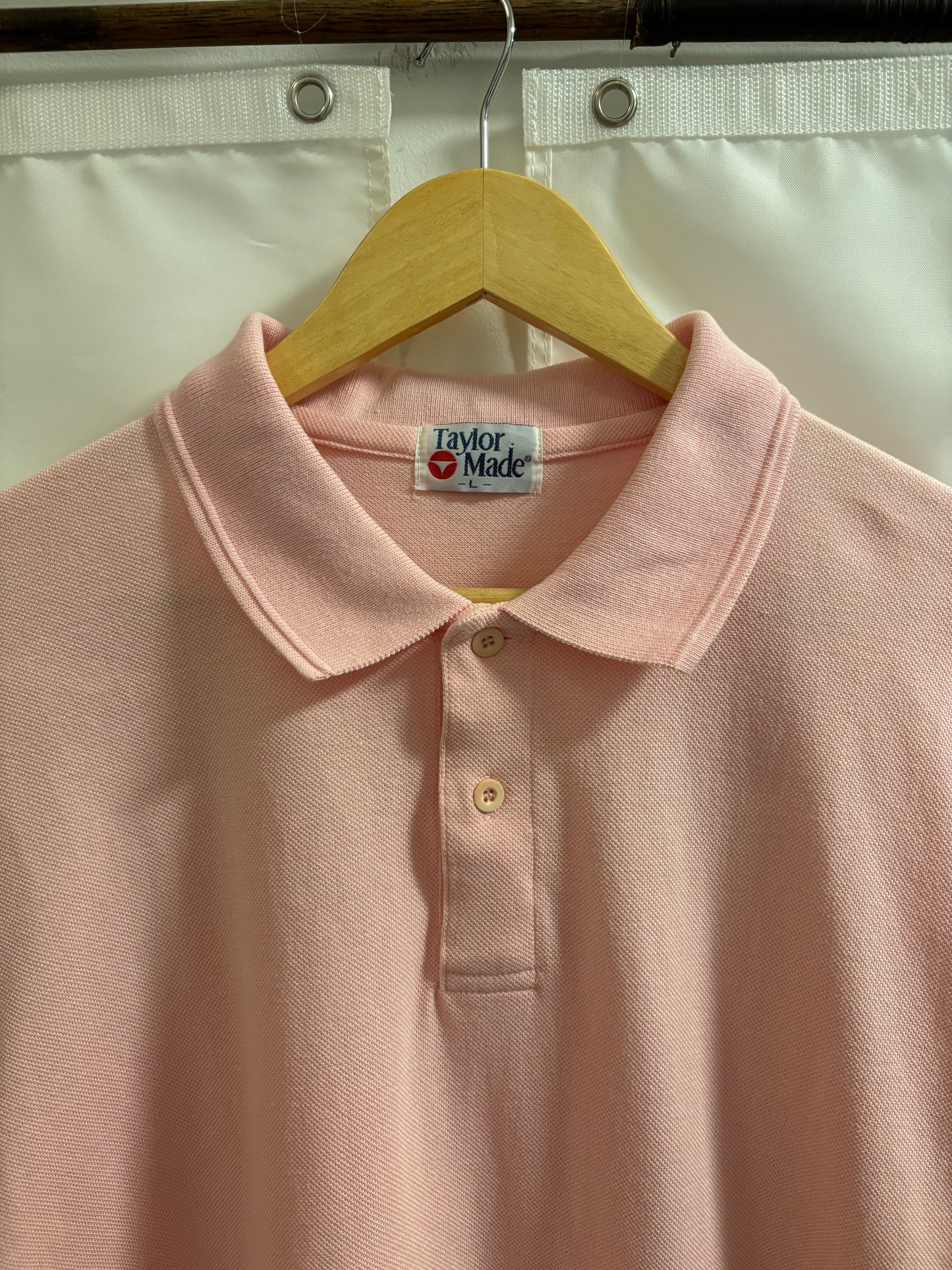 1990s Vintage Taylormade Classic Sleeve Logo Polo Pink