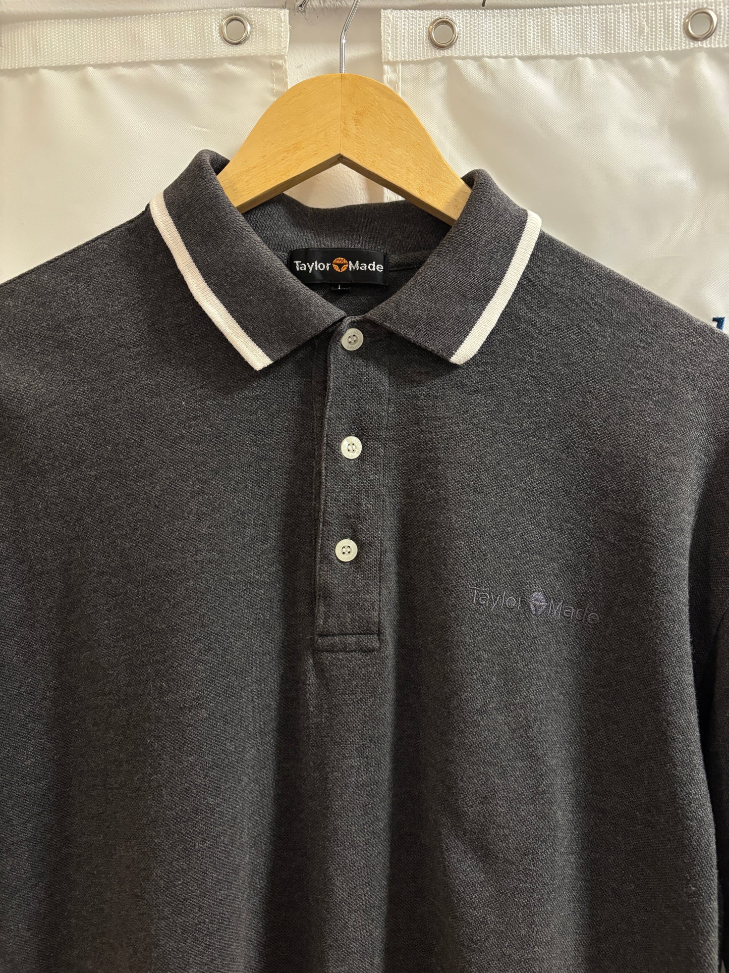 1990s Vintage Taylormade Script Logo Polo Gray