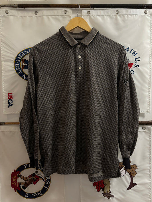 1990s Vintage Nike Golf All Over Pattern LongSleeve Polo