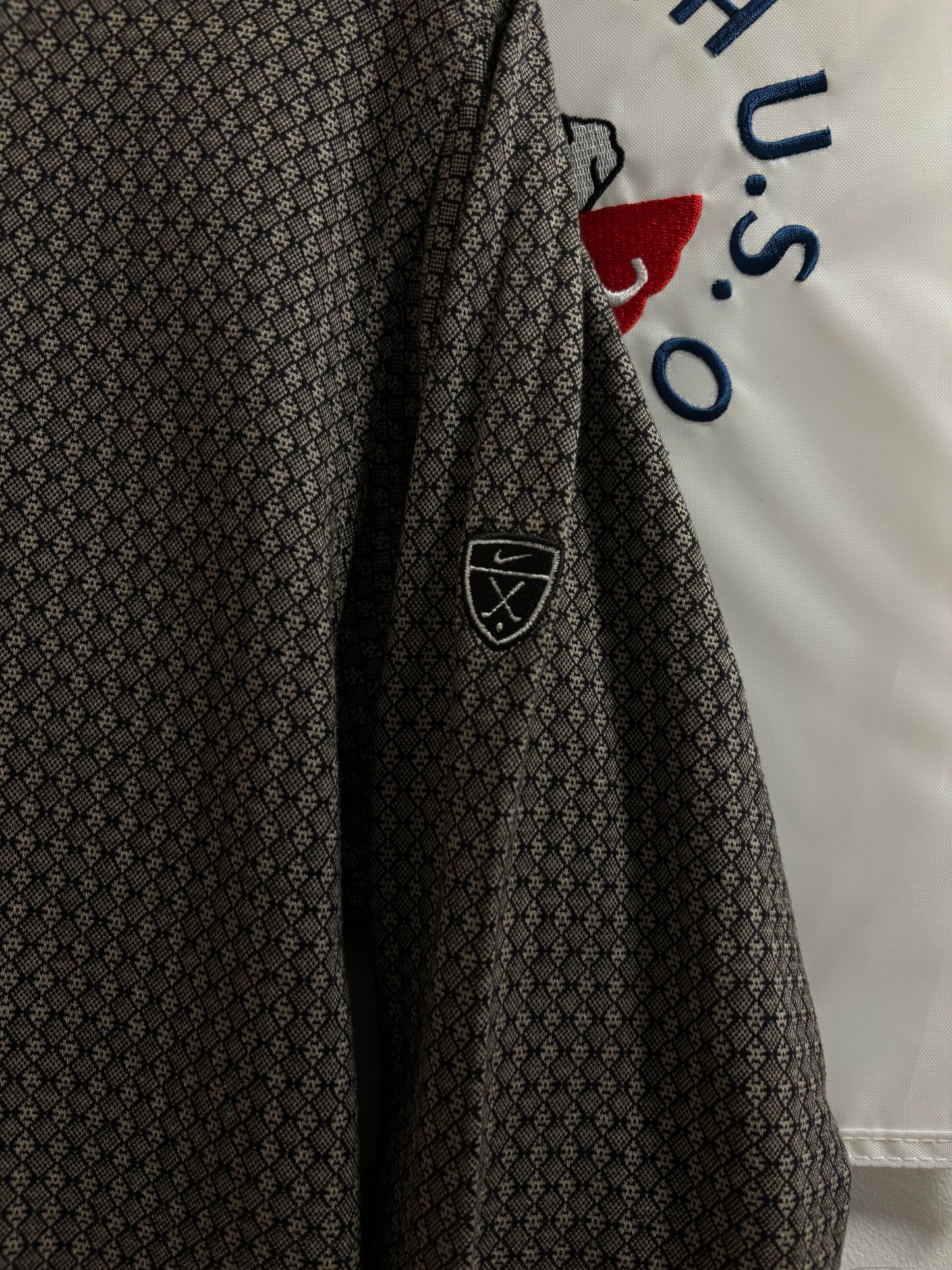 1990s Vintage Nike Golf All Over Pattern LongSleeve Polo