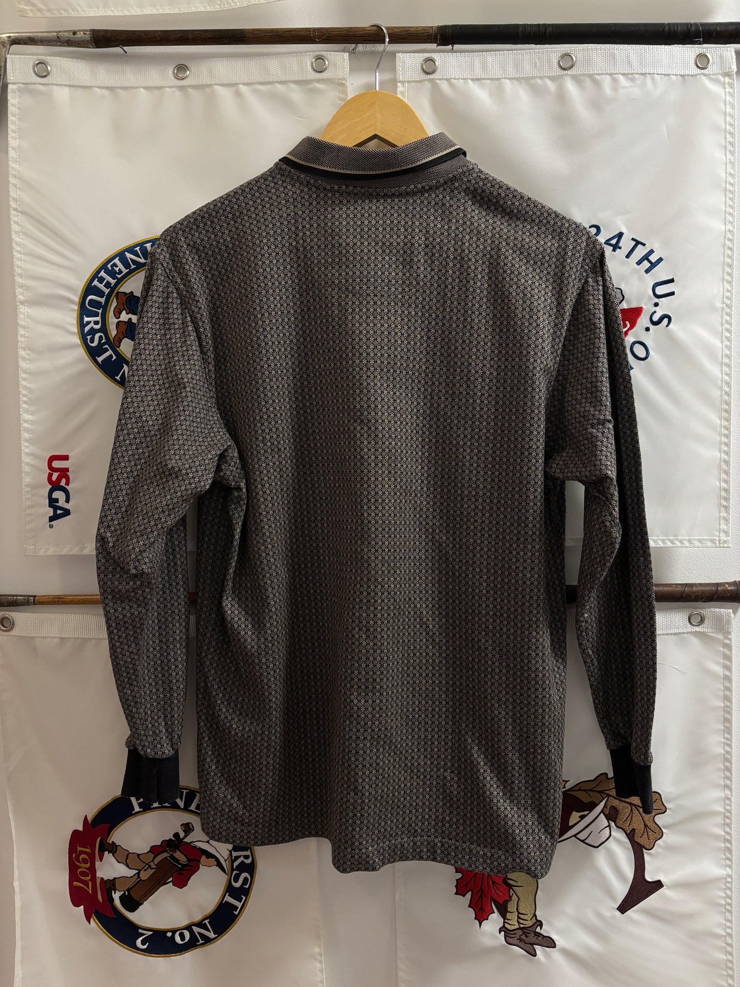 1990s Vintage Nike Golf All Over Pattern LongSleeve Polo