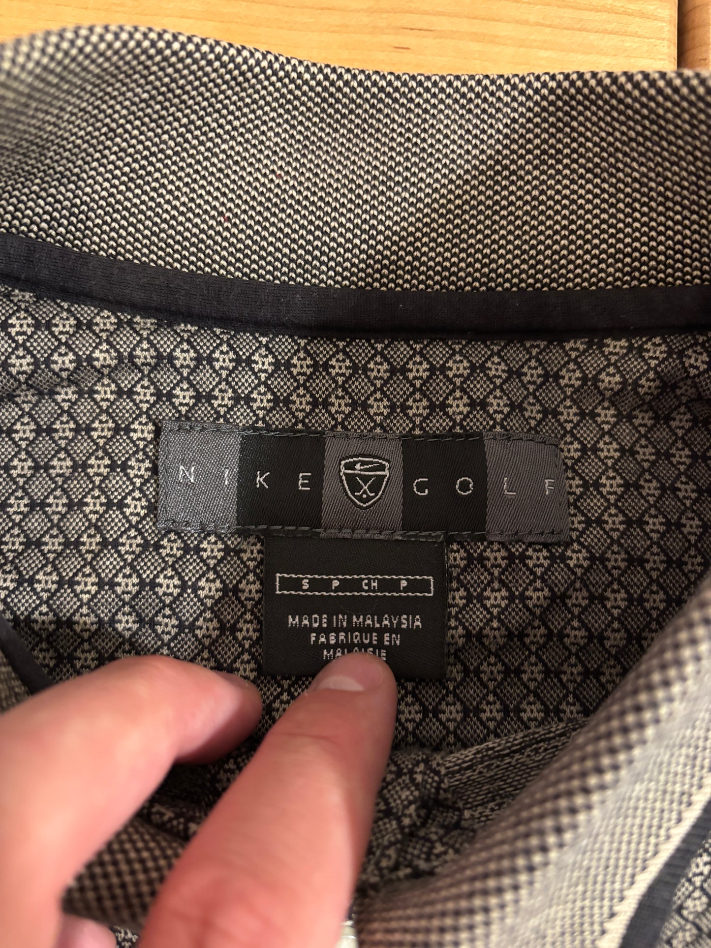 1990s Vintage Nike Golf All Over Pattern LongSleeve Polo