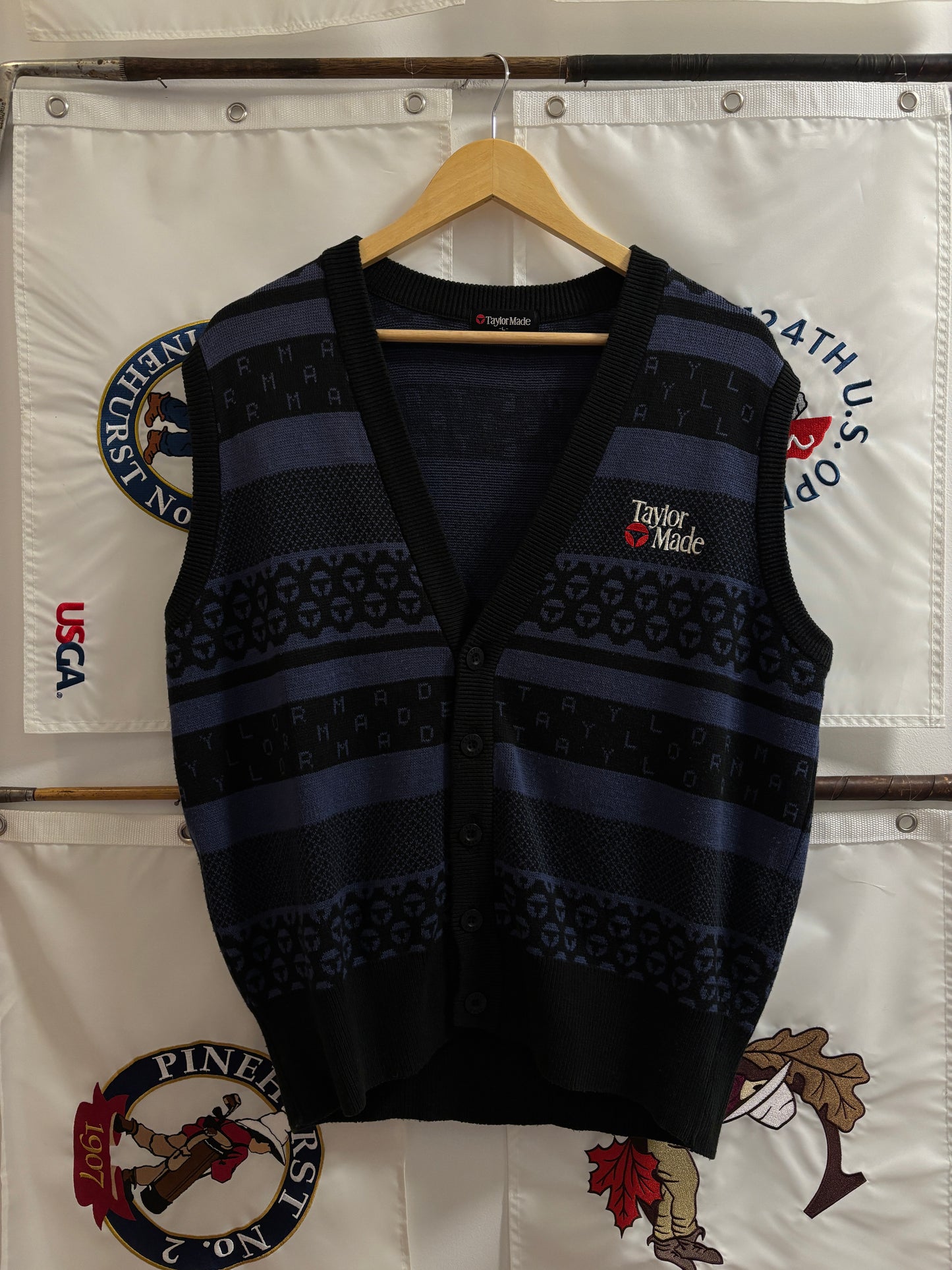 1990s Vintage Taylormade Classic Logo Knitted Sweater Vest