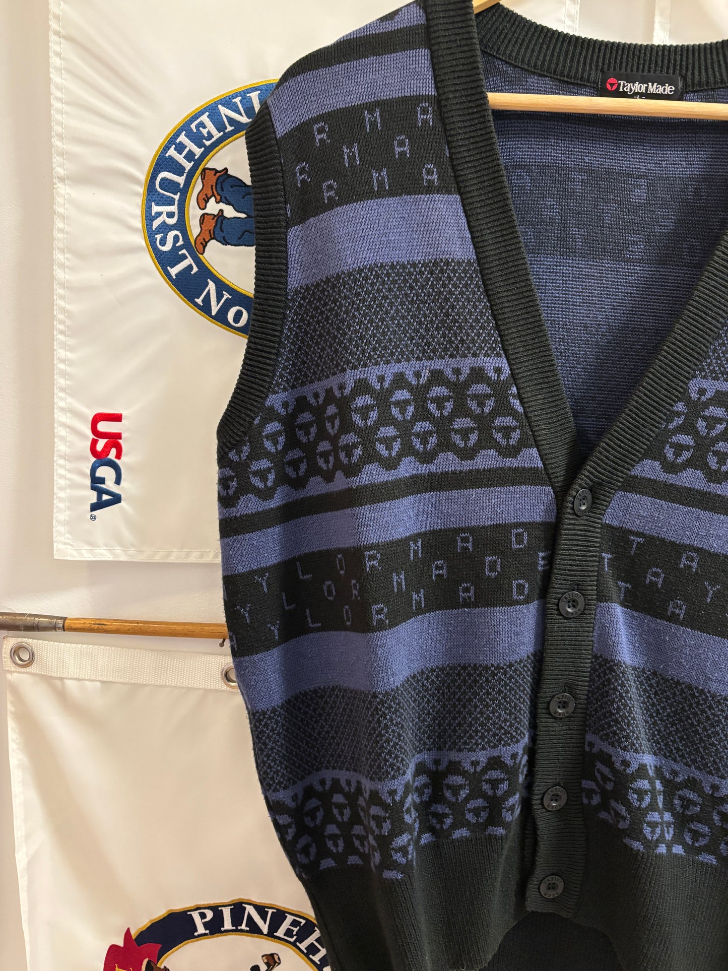 1990s Vintage Taylormade Classic Logo Knitted Sweater Vest
