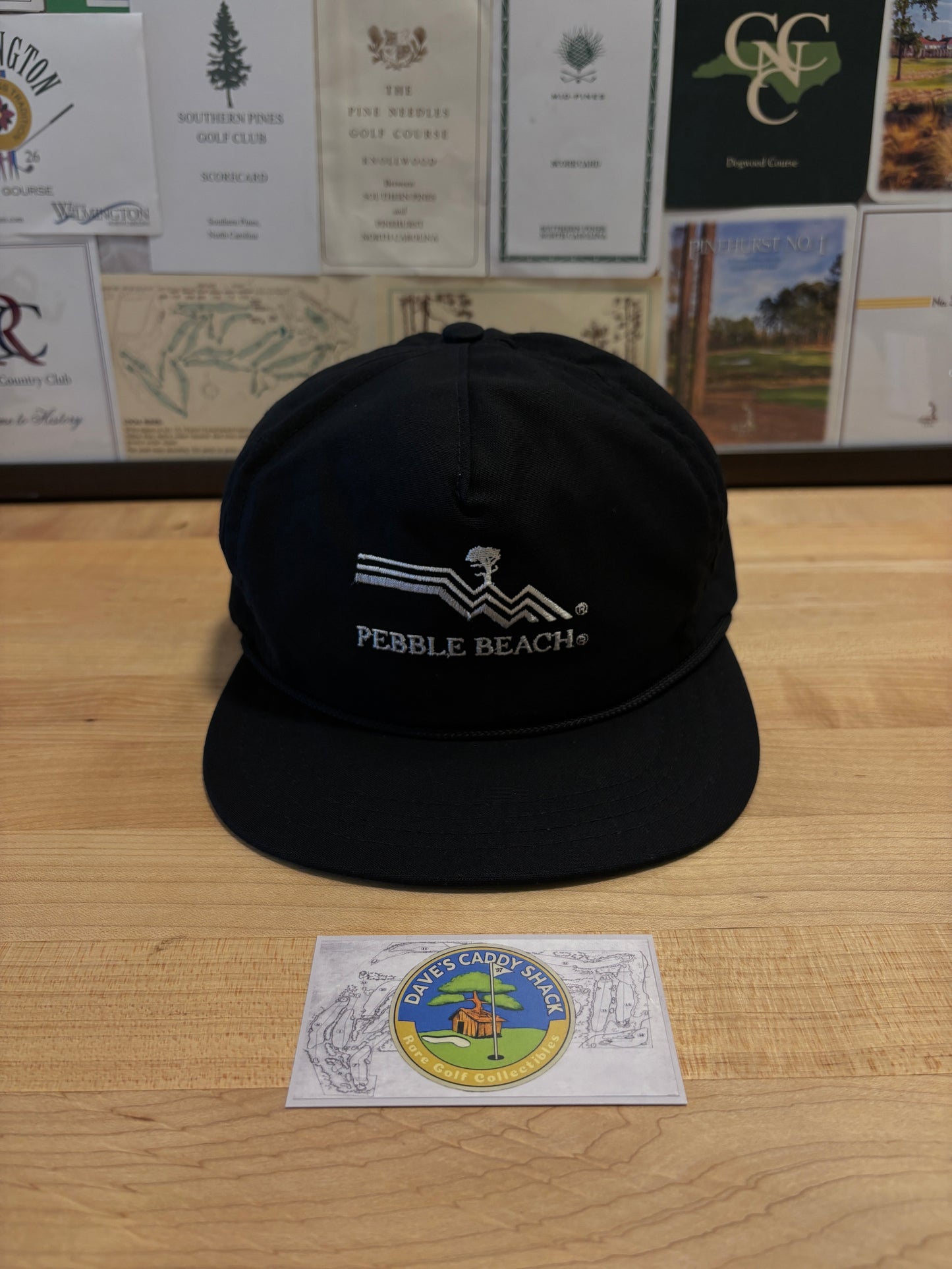 1990s Vintage Pebble Beach Logo Hat Black/White