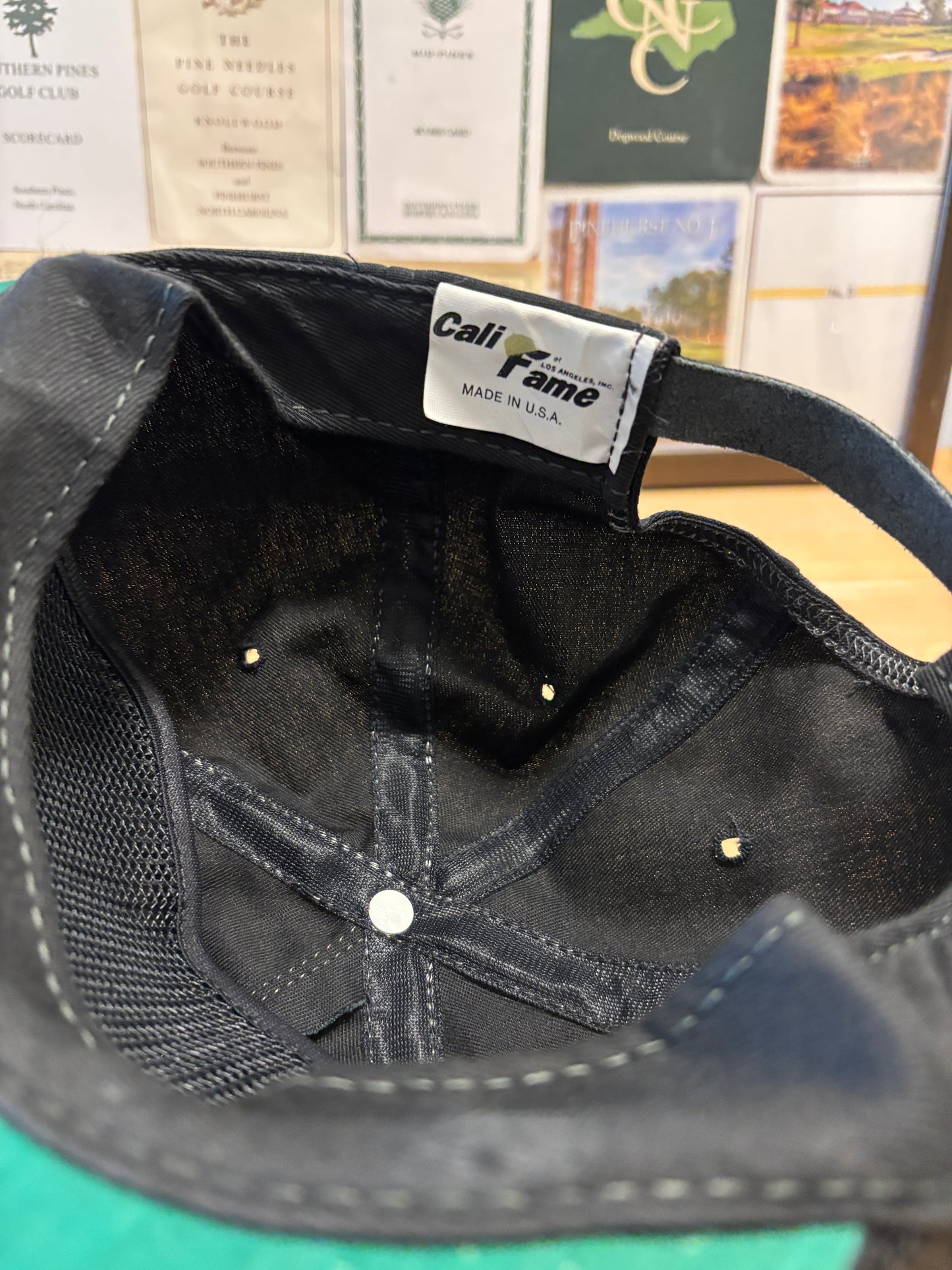 1990s Vintage Pebble Beach Logo Hat Black/White