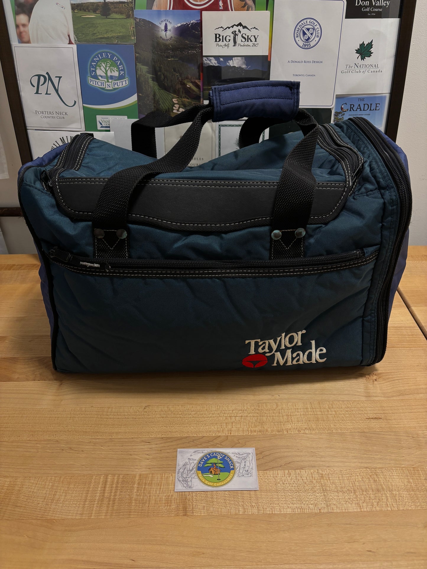 1990s Vintage Taylormade Classic Logo Duffle Bag Navy